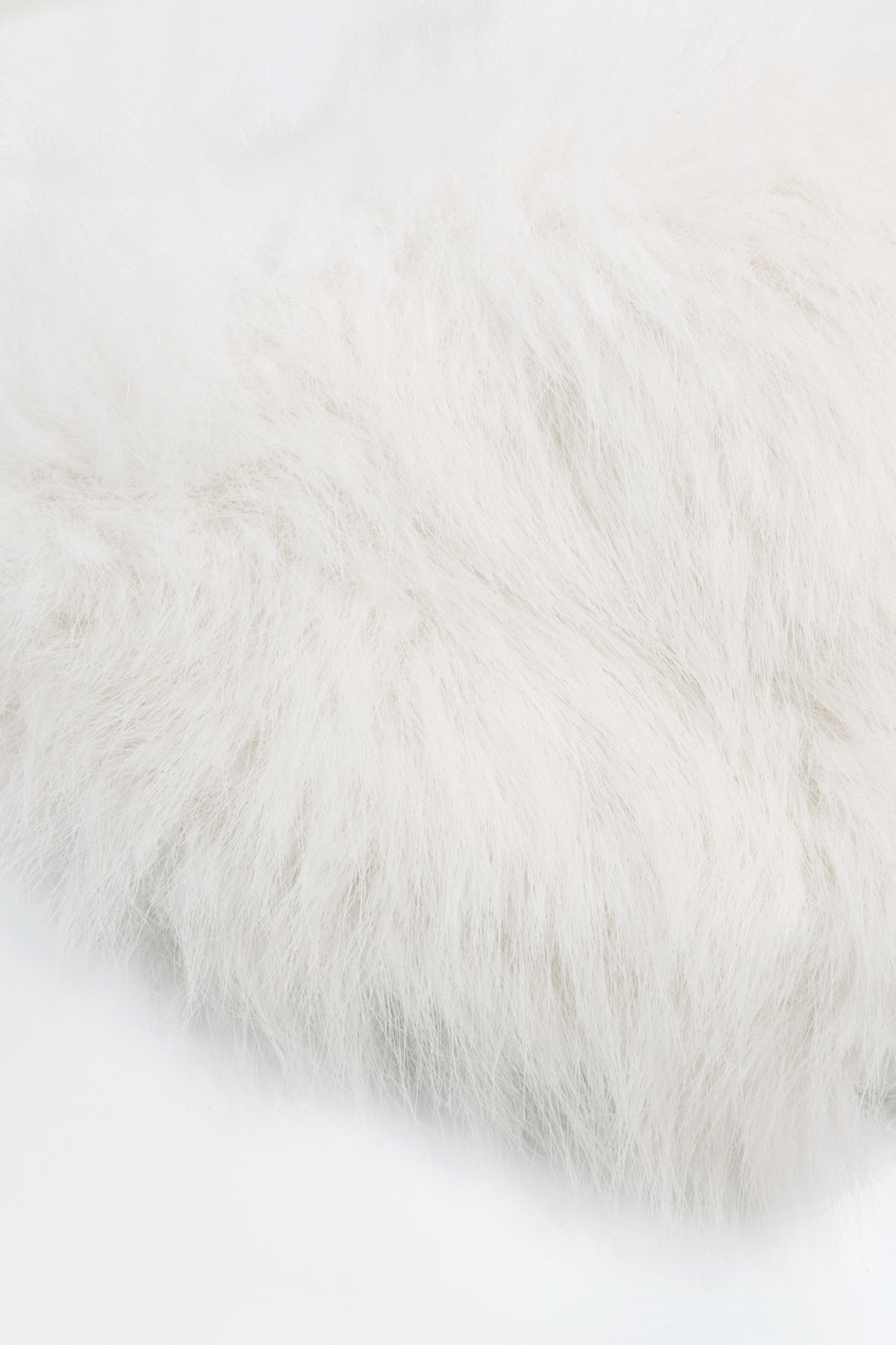 Faux Fur Triangle Bralette in White