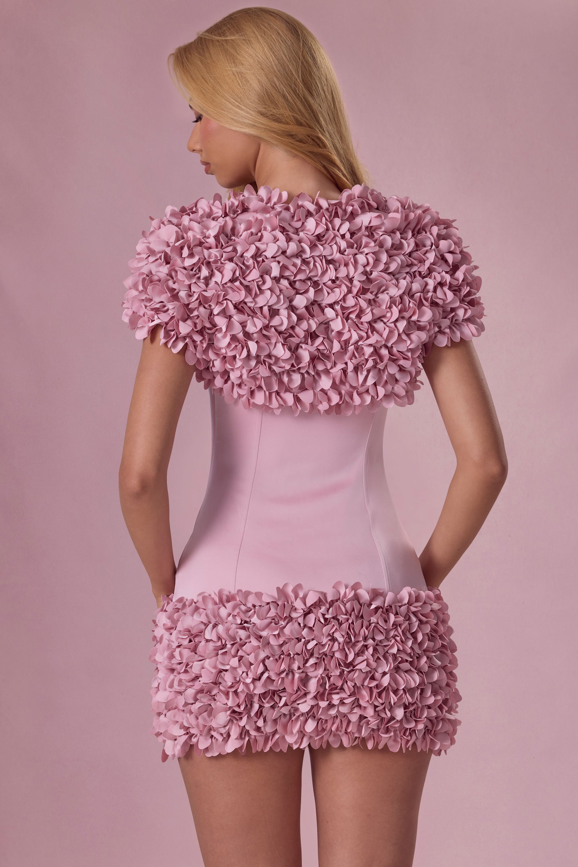 Cropped Bolero  in Blush Pink - 2