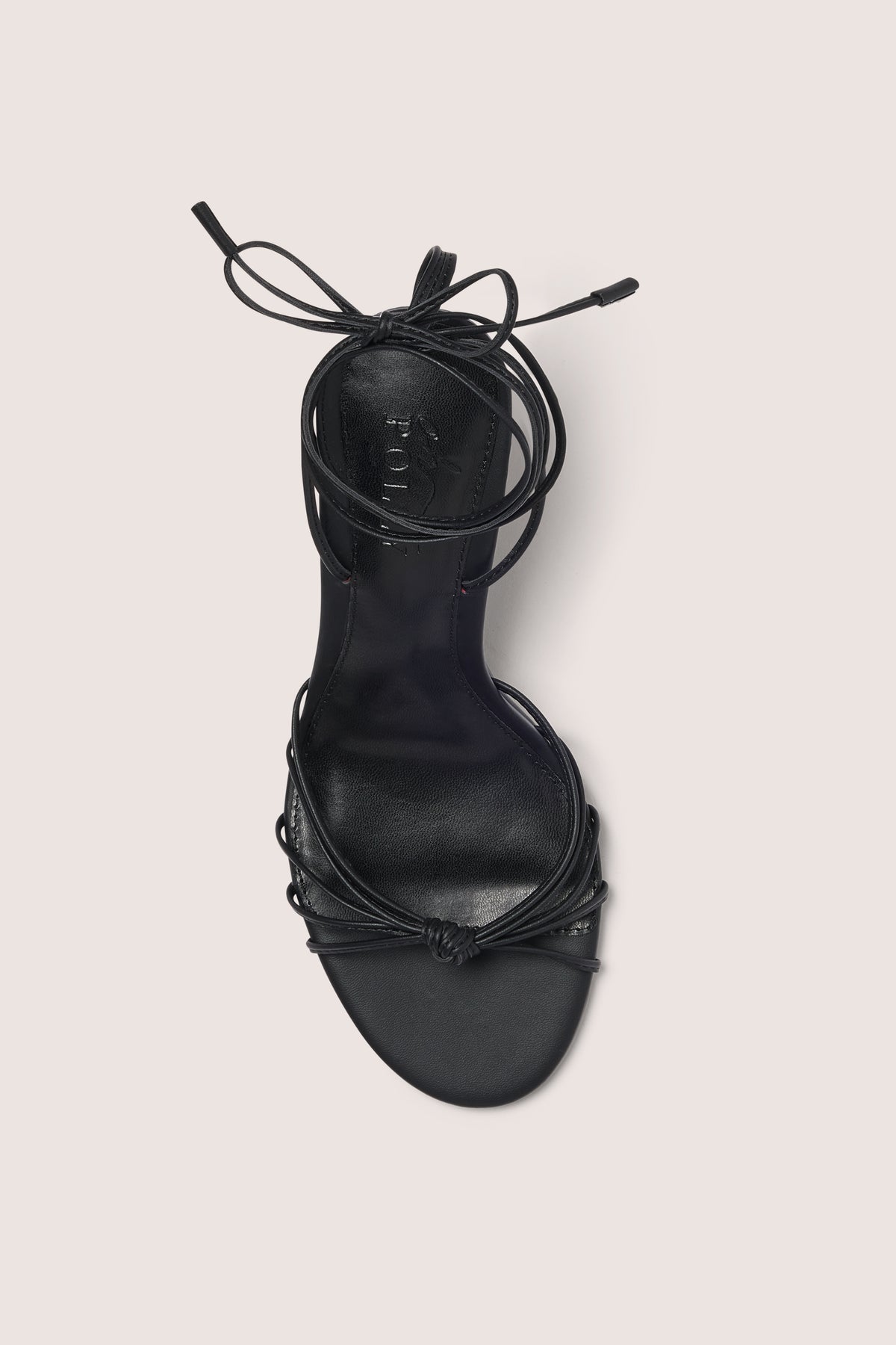 Lace-Up Heeled Sandal in Black