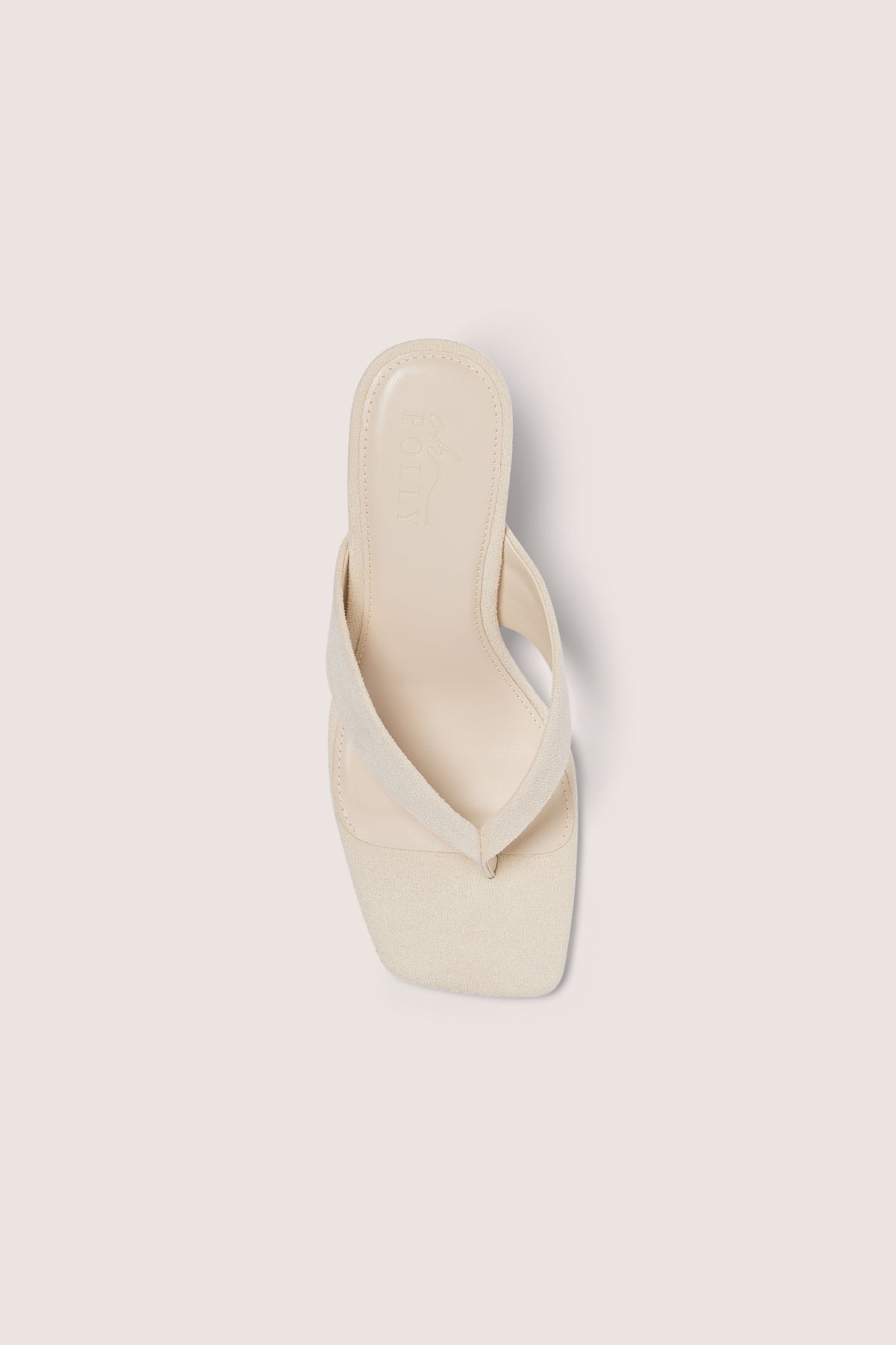 Heeled Thong Sandals  in Oat