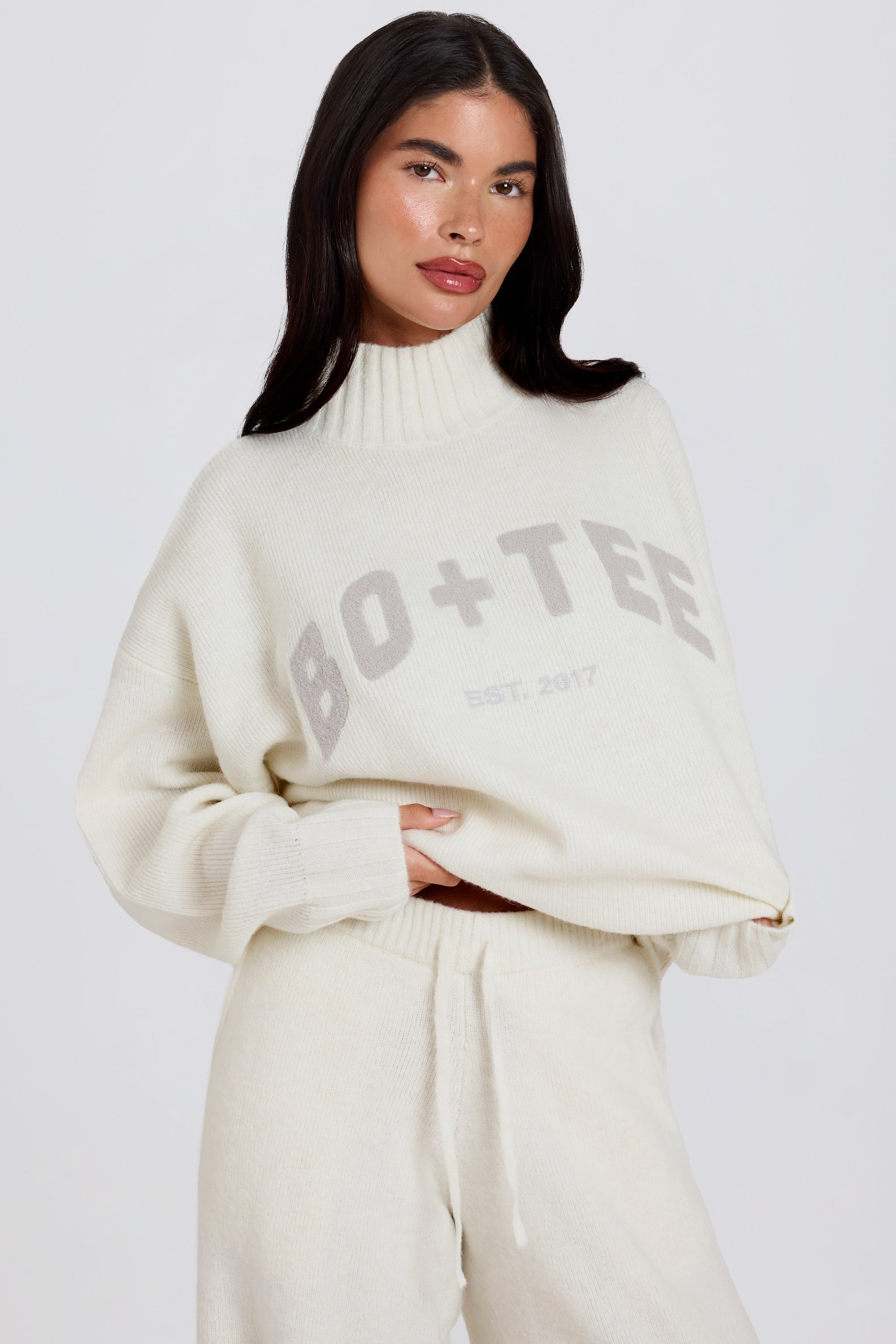 Soft Knit Oversized Jumper in Marshmallow - 1