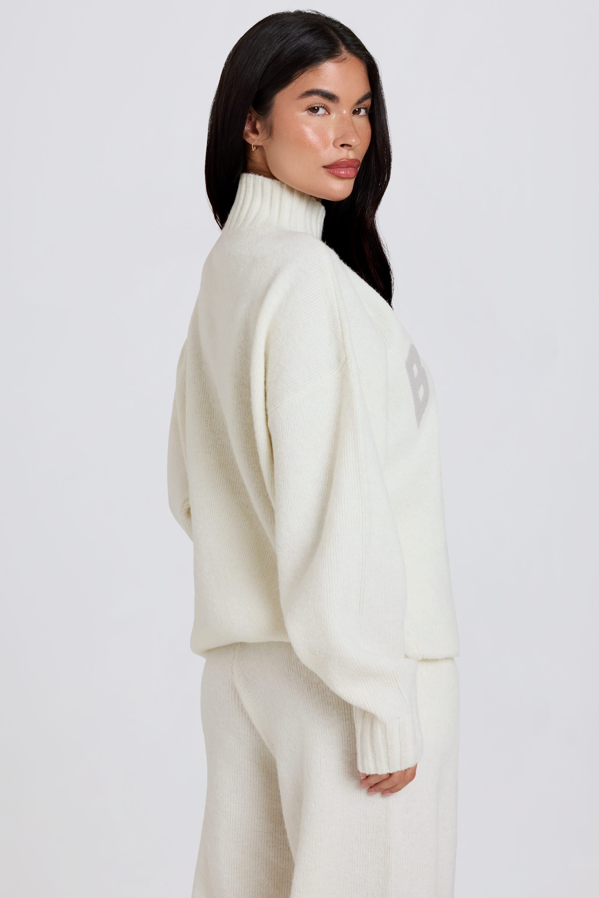 Soft Knit Oversized Jumper in Marshmallow - 2