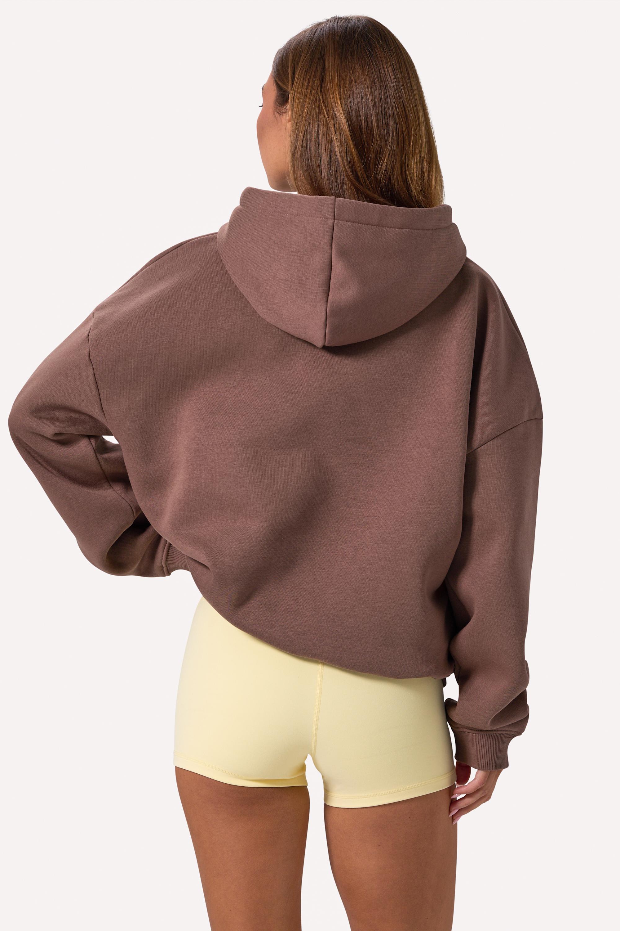 Embroidered Oversized Hoodie in Cocoa - 2