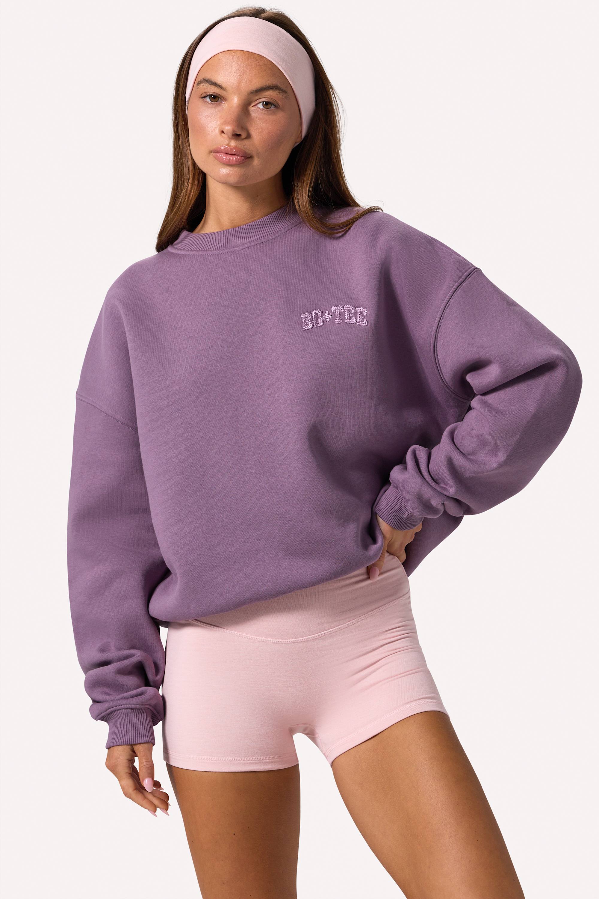 Oversized Crew-Neck Jumper in Dusk - 1
