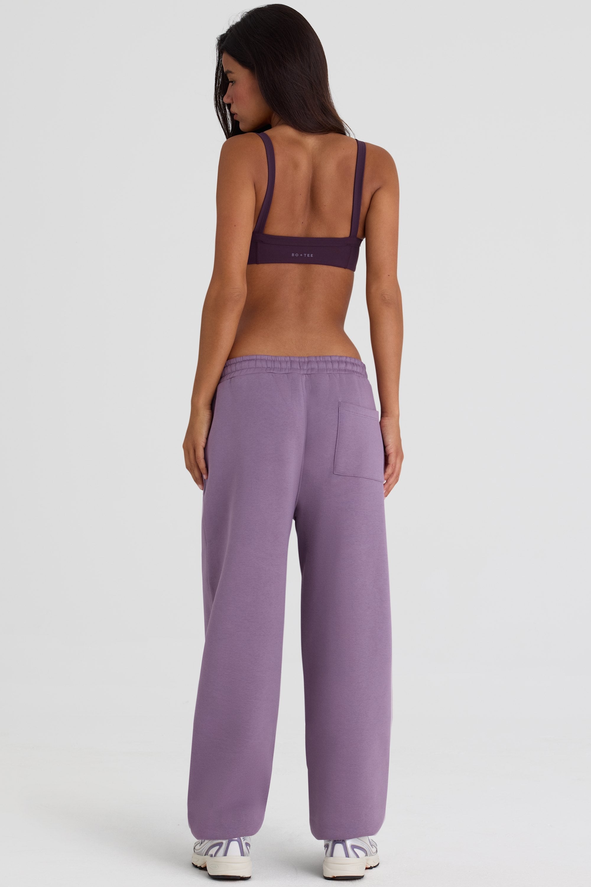 Brushed Jersey Mid-Rise Relaxed Joggers in Dusk - 2