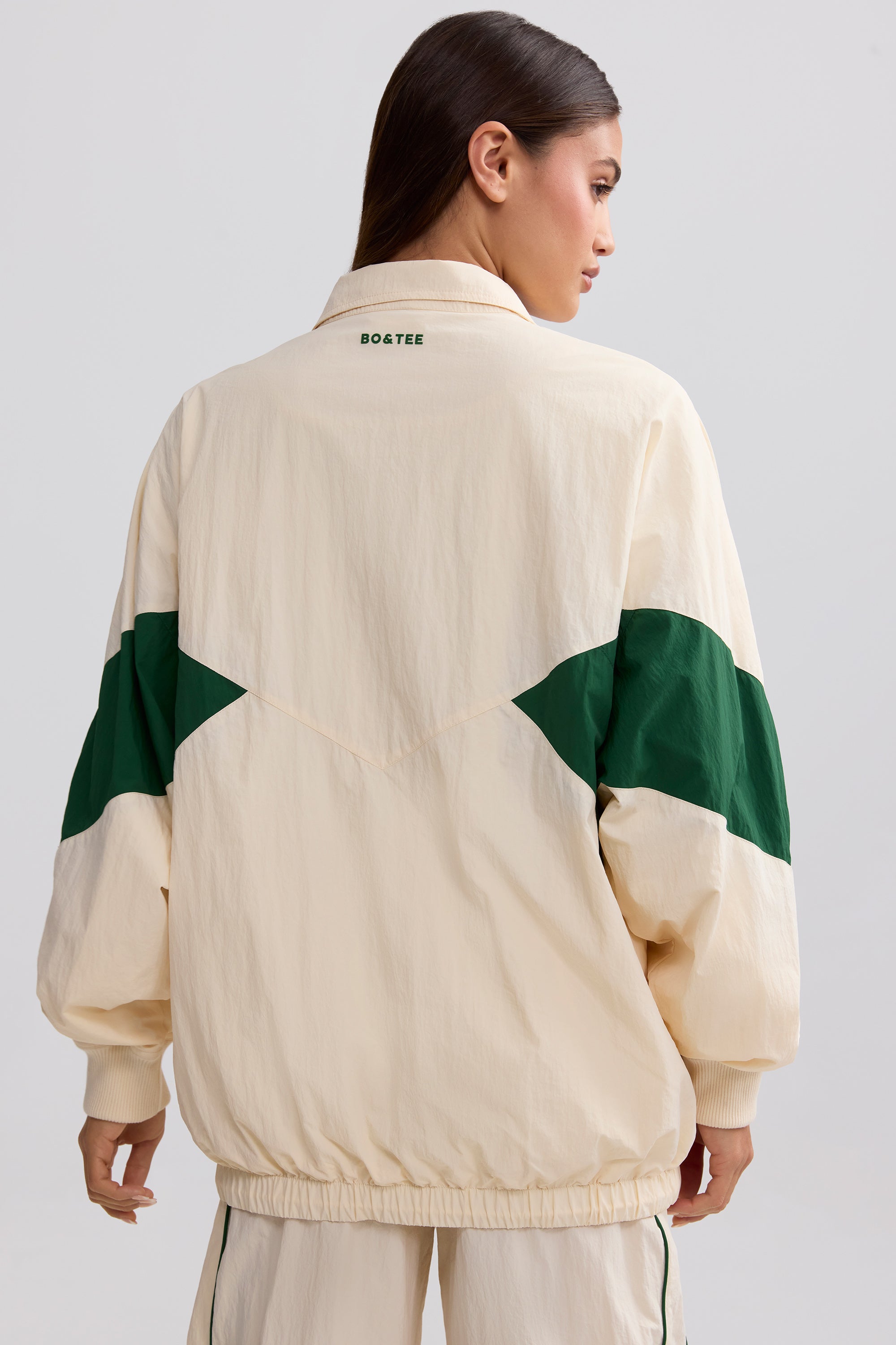 Oversized Colourblock Track Jacket in Marble - 2
