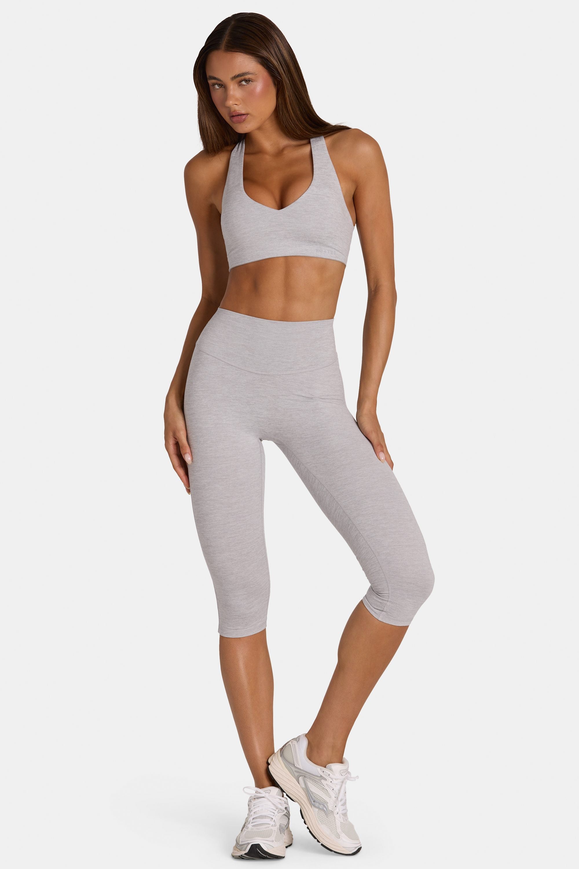 Soft Active Capri Leggings in Grey Marl - 1