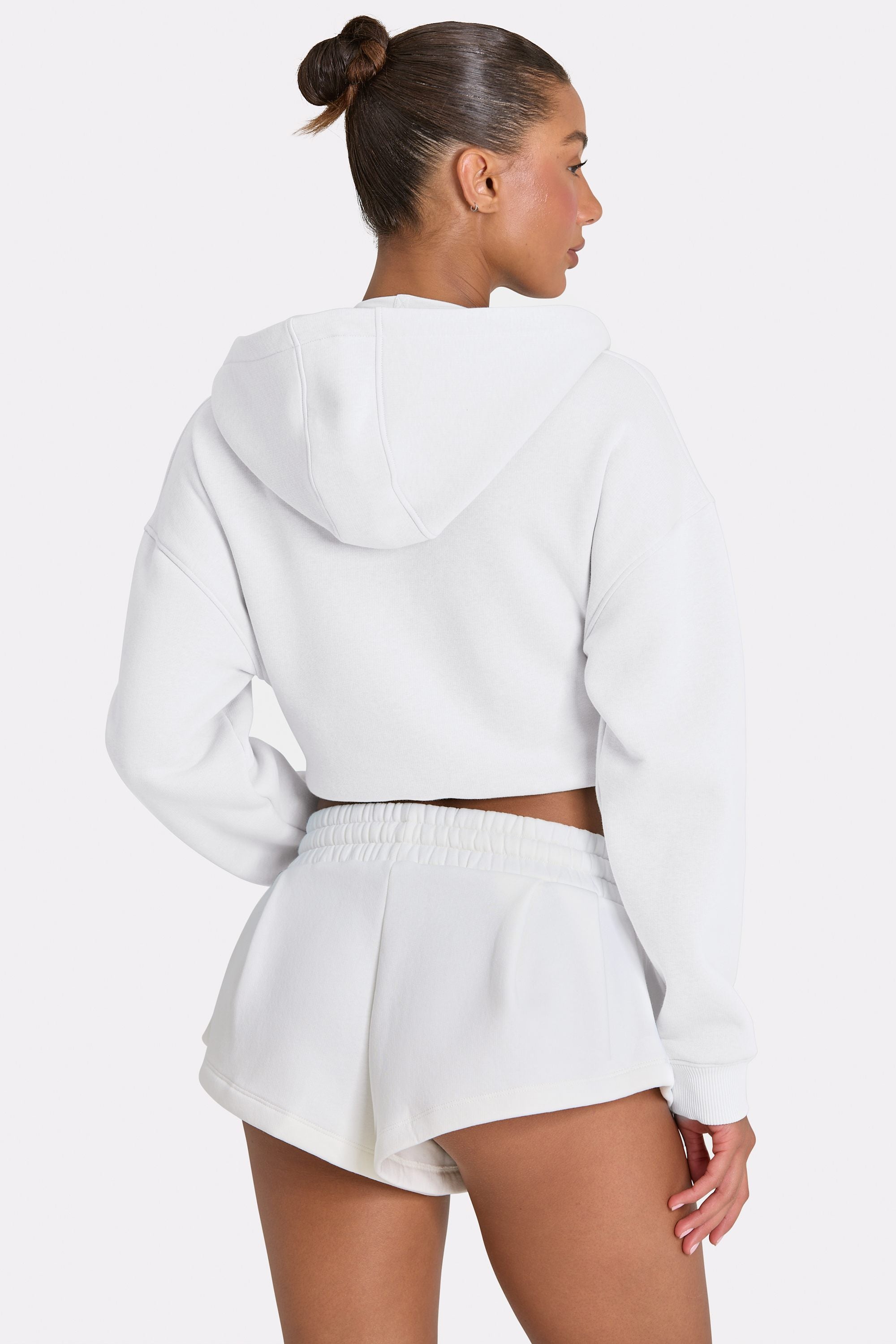 Oversized Zip-Up Hoodie  in Milk