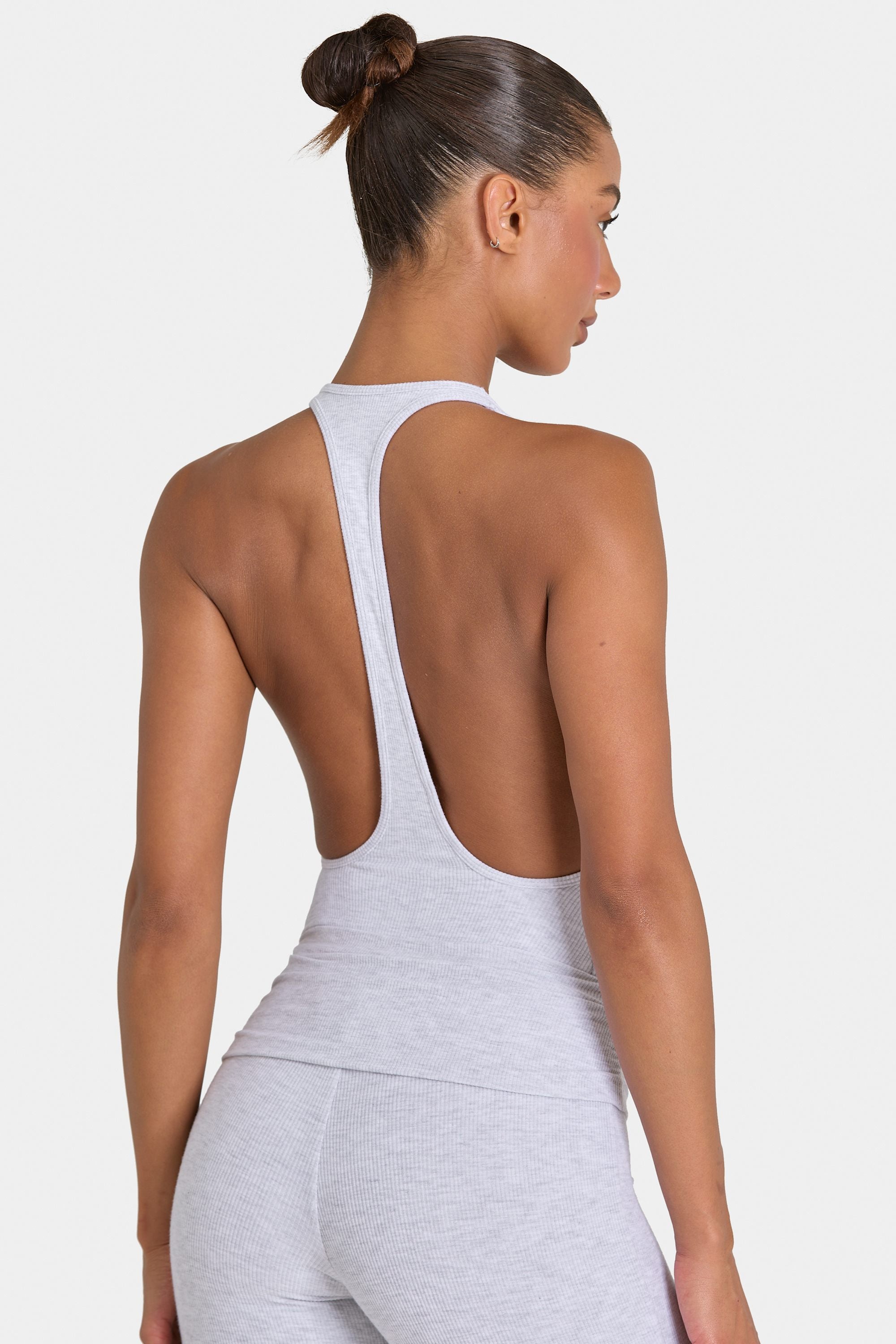 Modal Bodysuit in Grey Marl