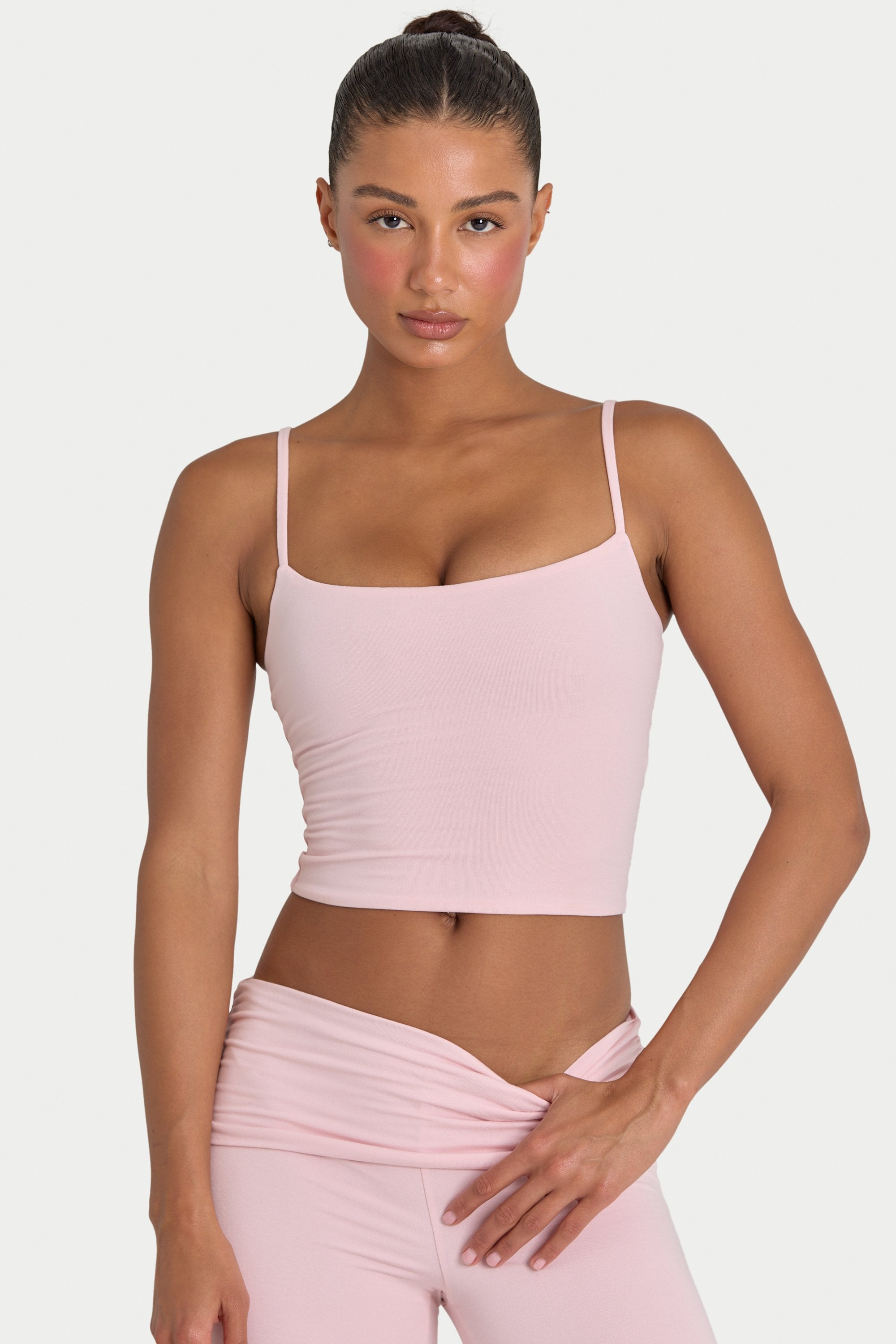 Modal Cropped Tank Top in Blush