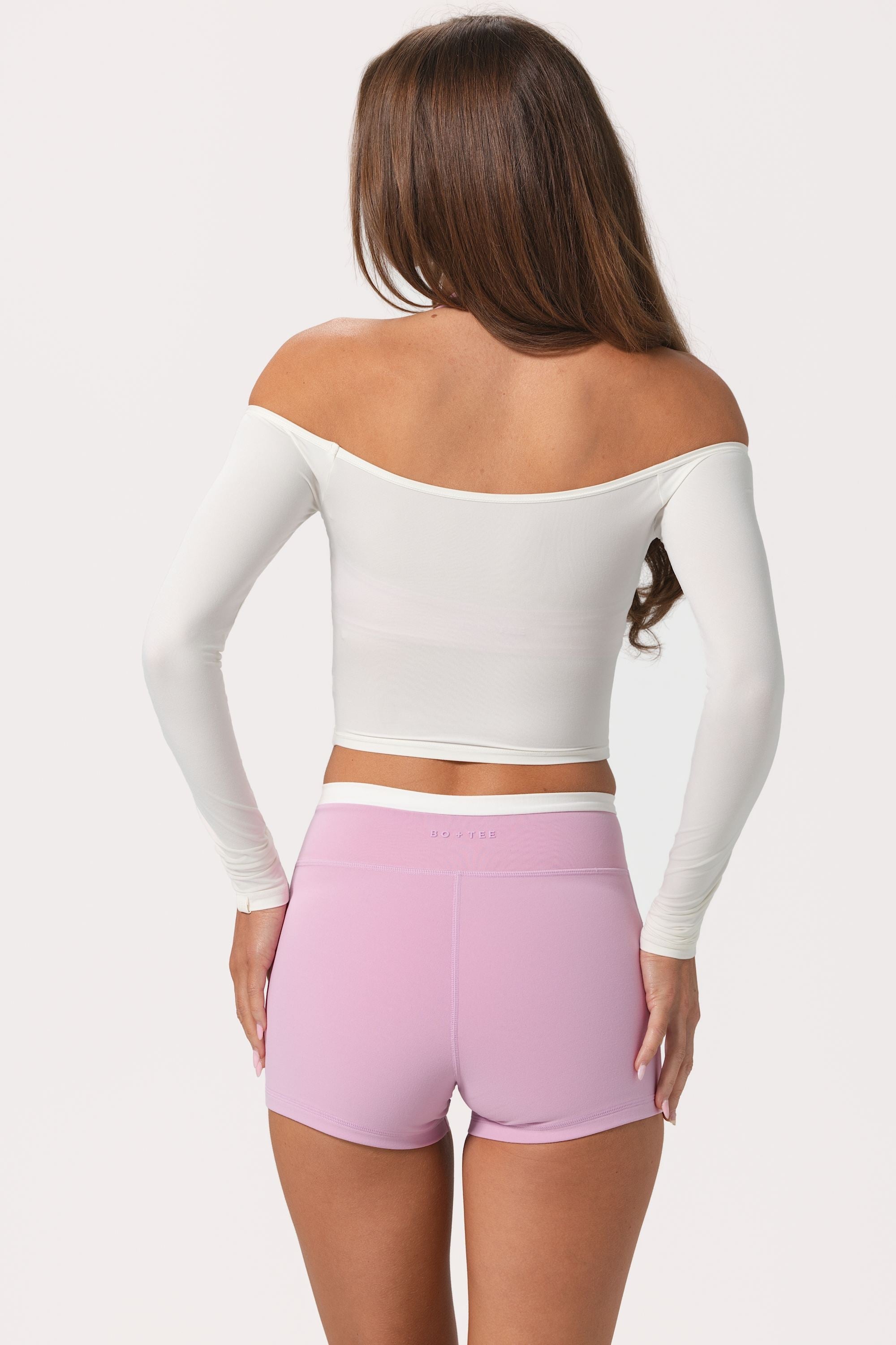 Soft Jersey Off-Shoulder Top in Milk - 2