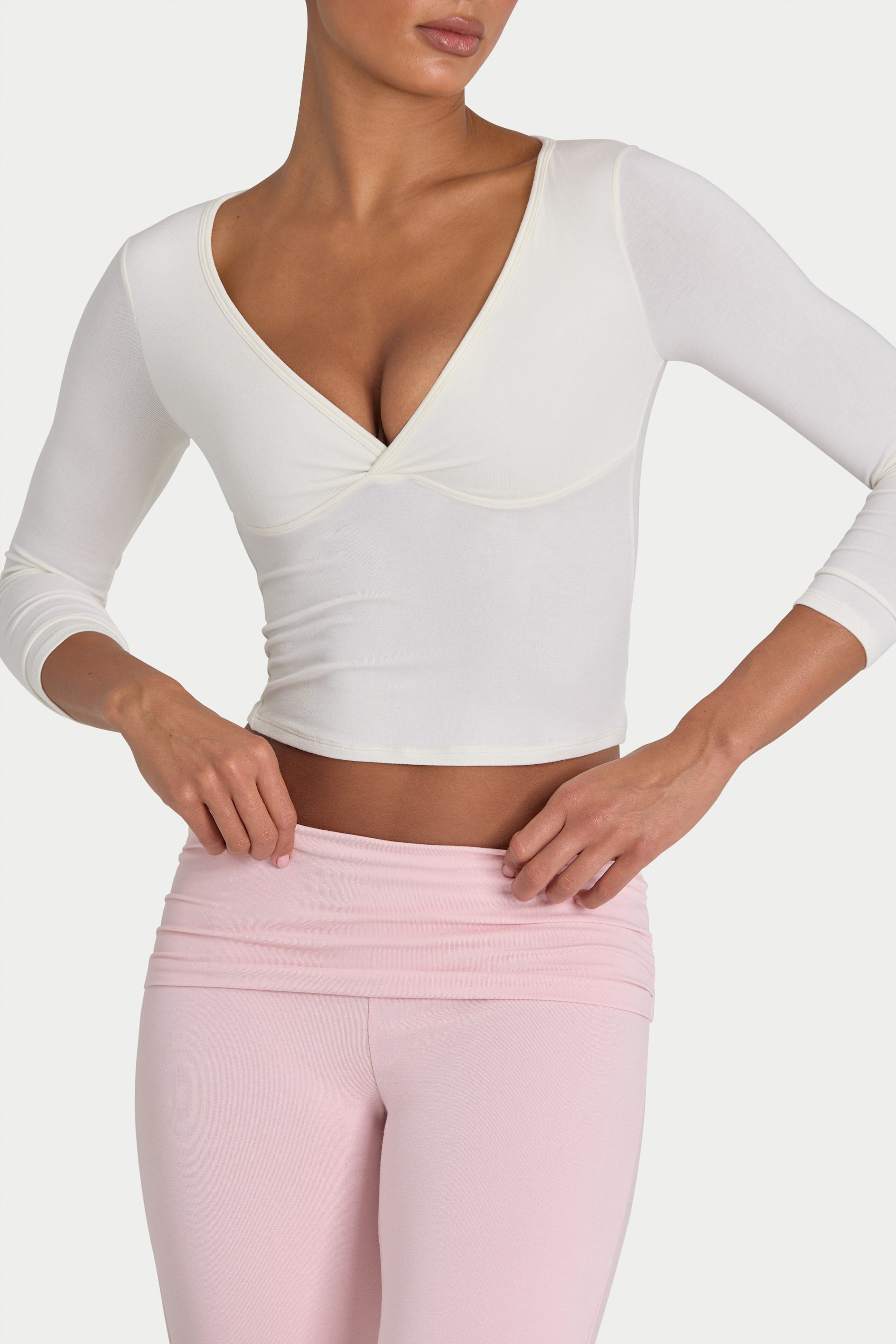 ButterCloud™ 3/4 Sleeve Top in Coconut - 2