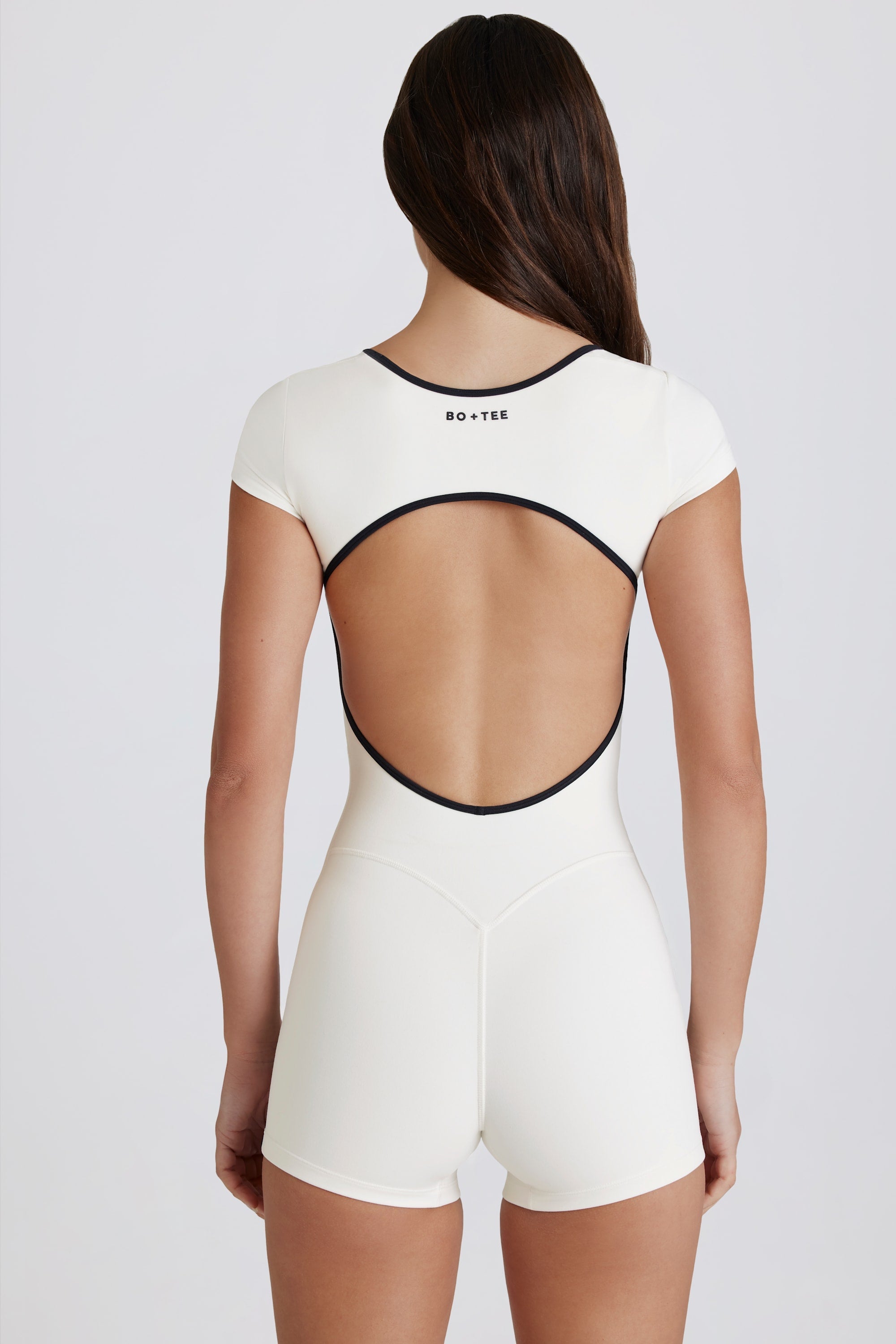 Soft Active Open-Back Unitard in Marshmallow