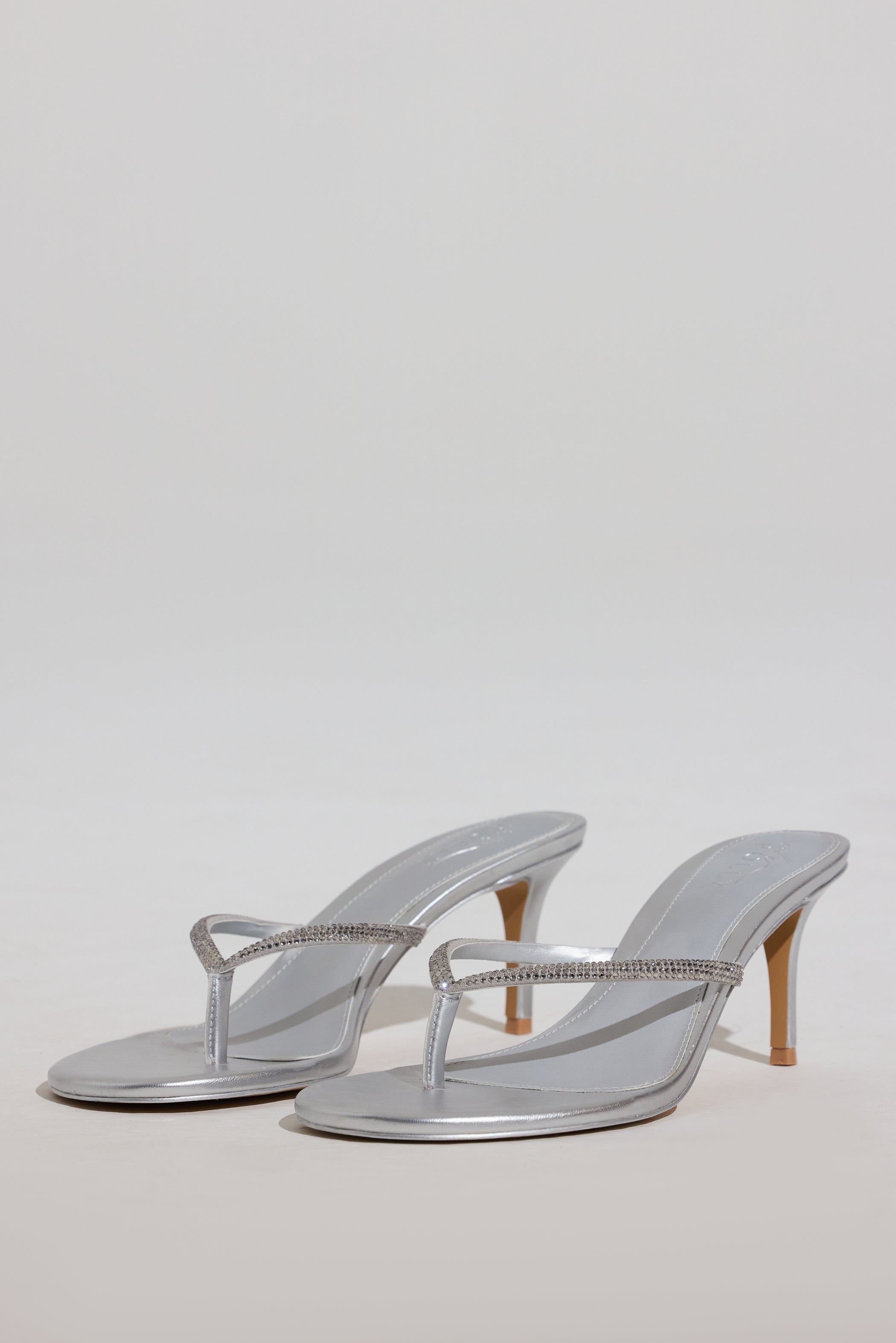Heeled Sandal  in Silver