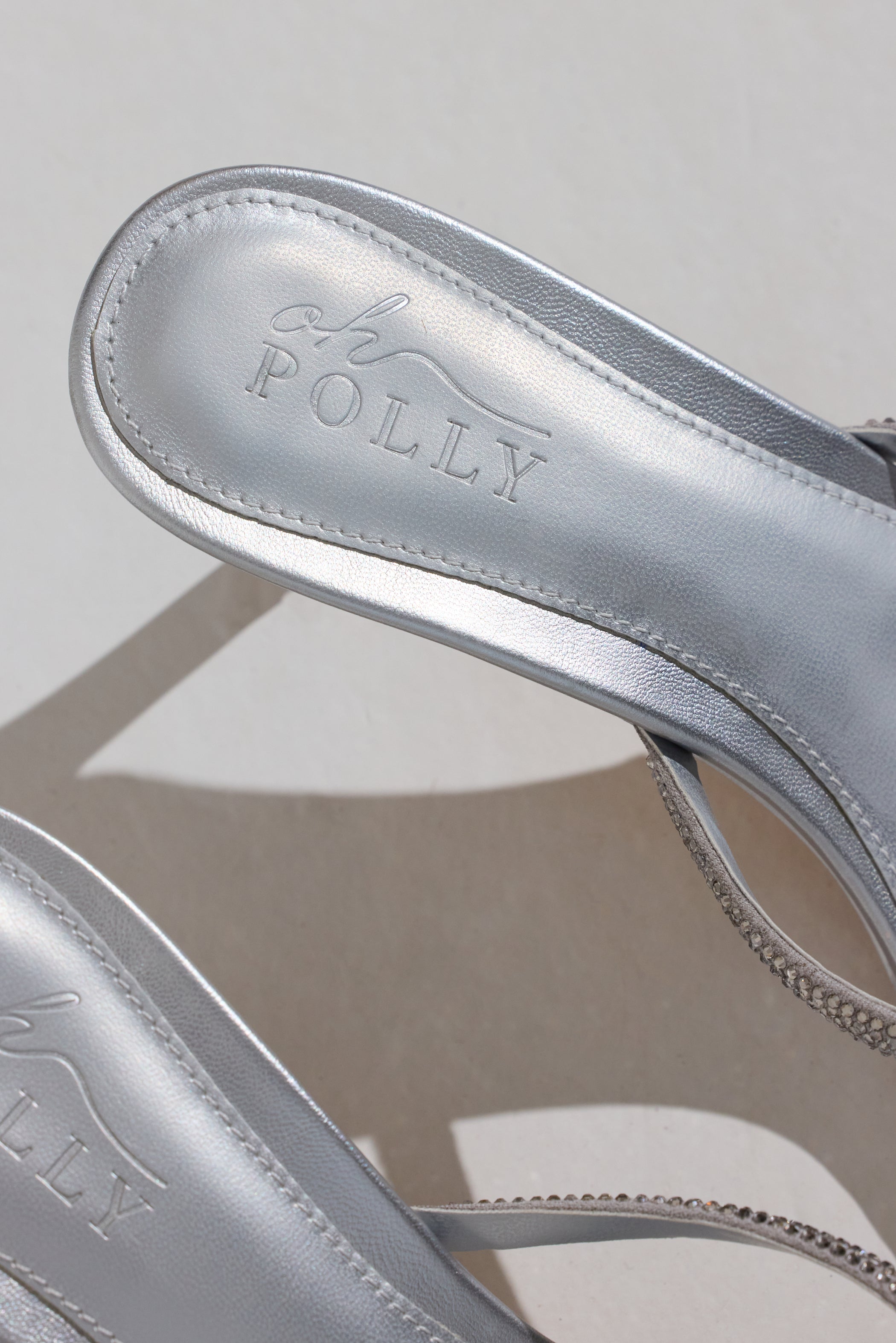 Heeled Sandal  in Silver