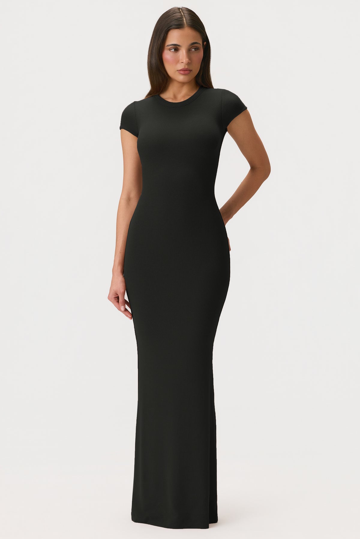 ButterCloud™ Cap Sleeve Maxi Dress in Black