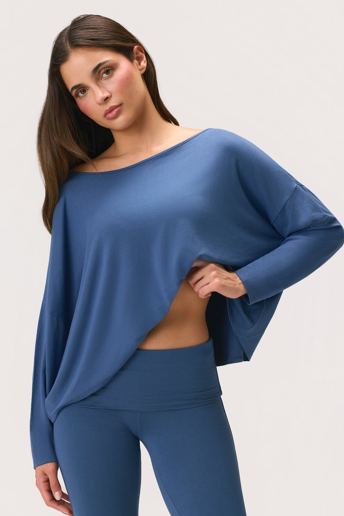 ButterCloud™ Slouchy Off-Shoulder Top in Marine