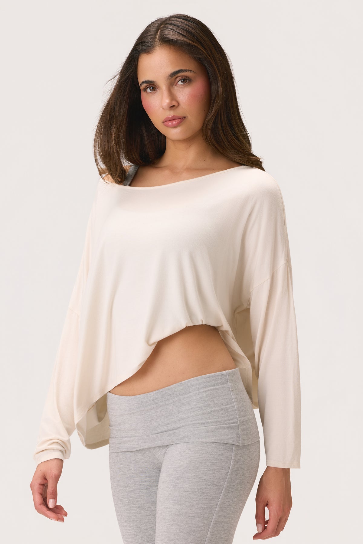 ButterCloud™ Slouchy Off-Shoulder Top in Coconut
