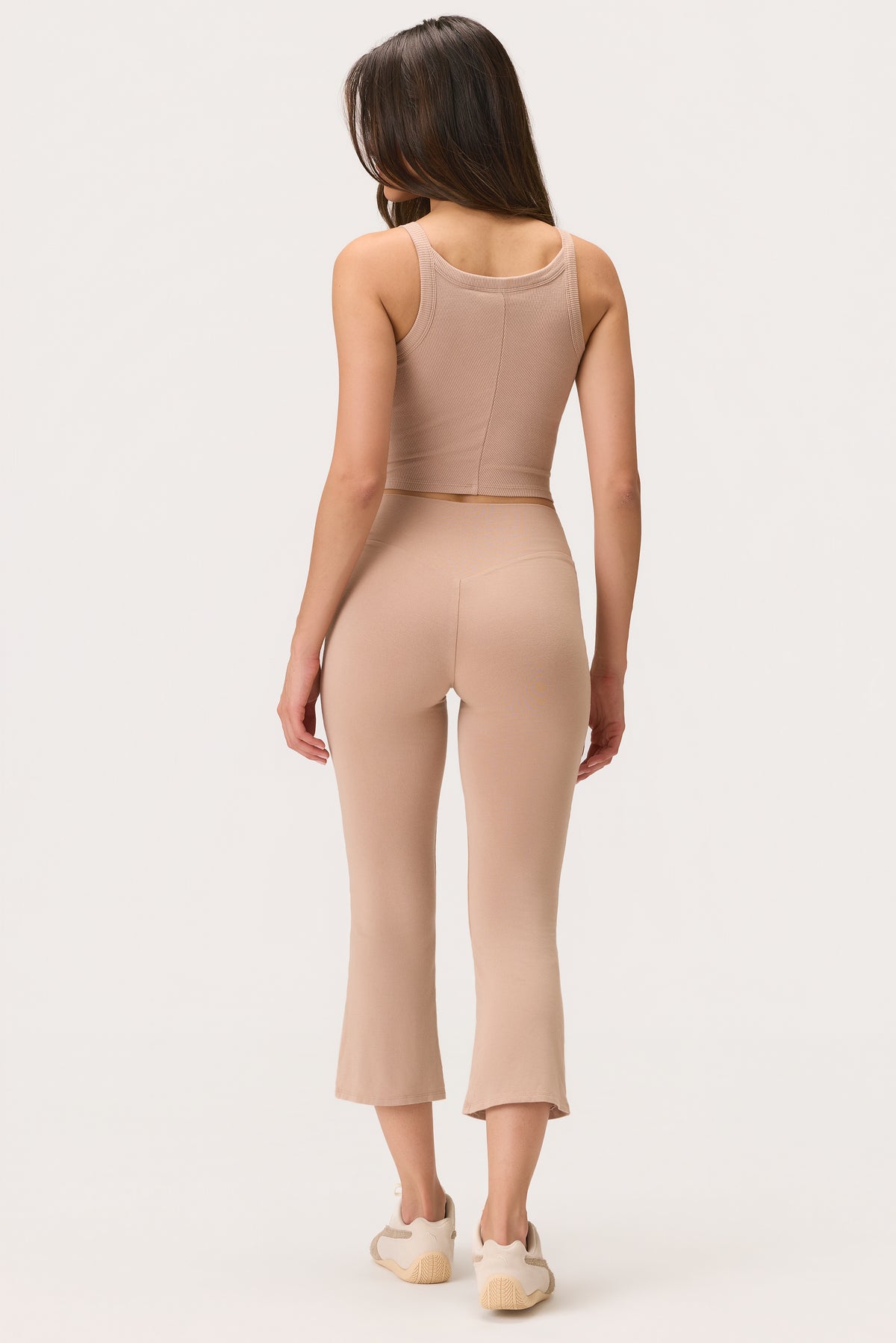 ButterCloud™ Flared Capri Leggings in Oatmeal