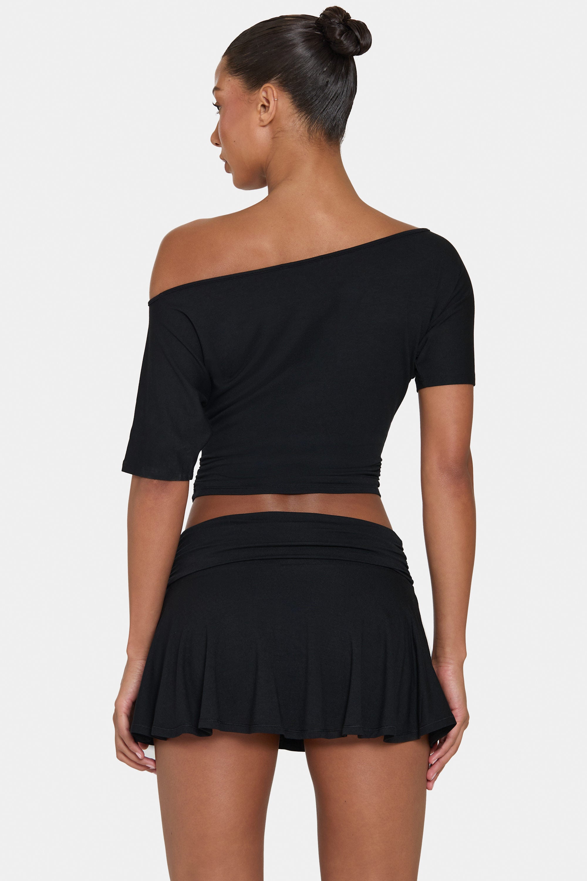 ButterCloud™ Slouchy Off-Shoulder Top in Black - 2