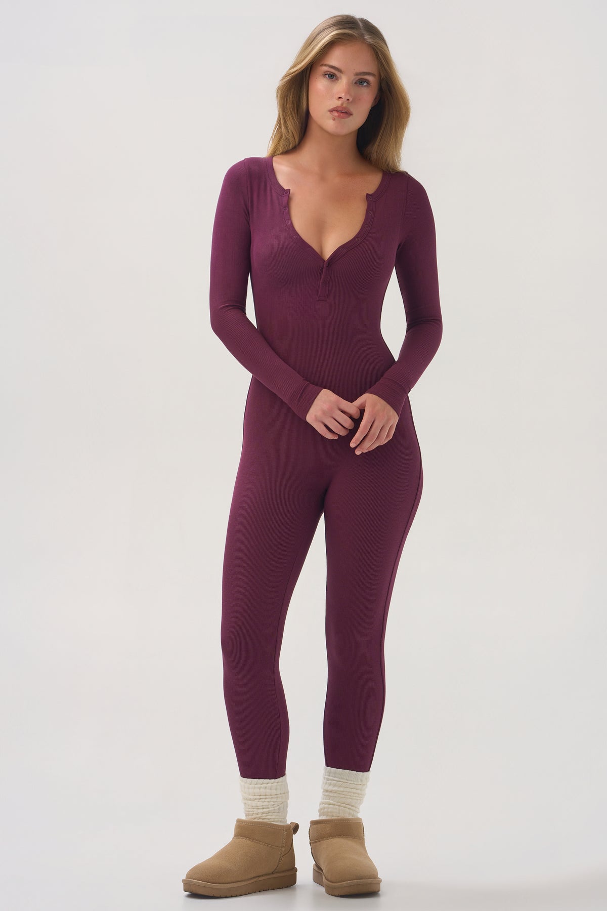ButterCloud™ 7/8 Jumpsuit in Plum - 1