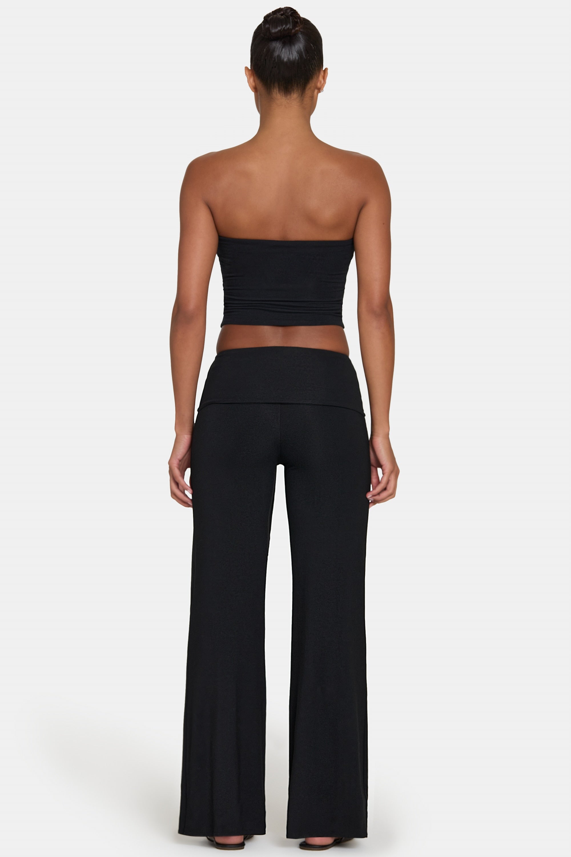 ButterCloud™ Tie-Waist Wide-Leg Trousers in Black - 2
