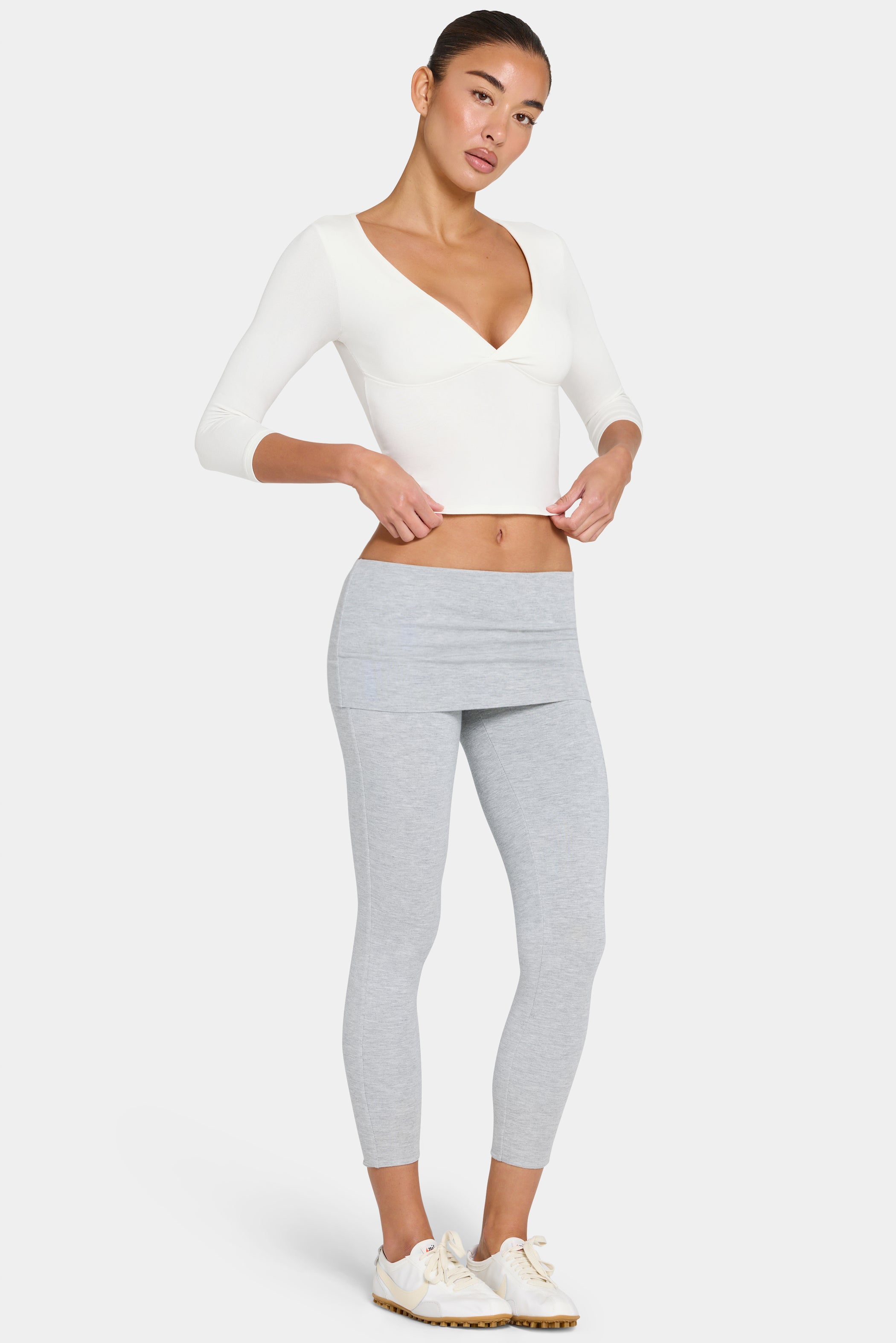 ButterCloud™ 7/8 Leggings in Grey Marl