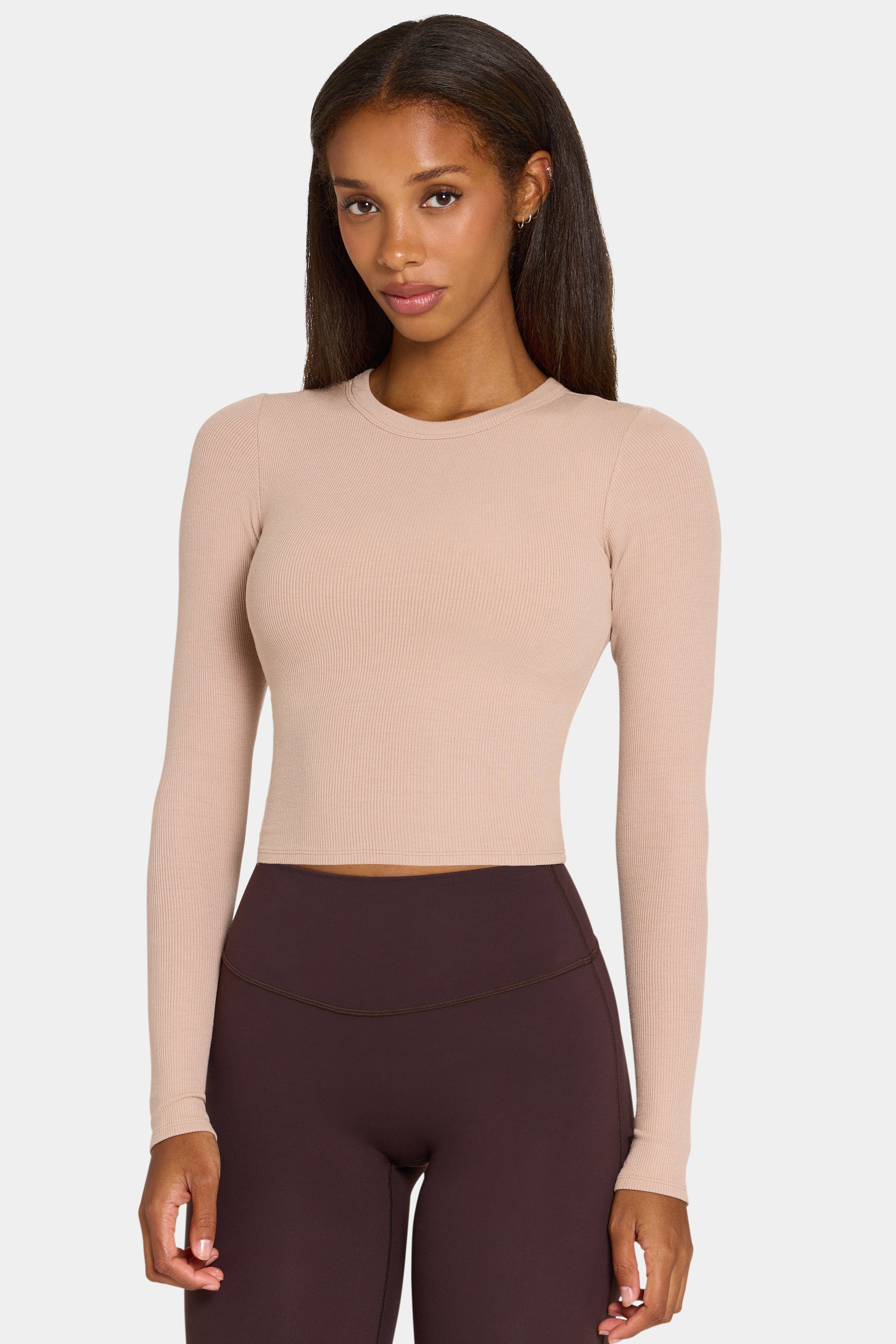ButterCloud™ Long-Sleeve Crop Top in Oatmeal