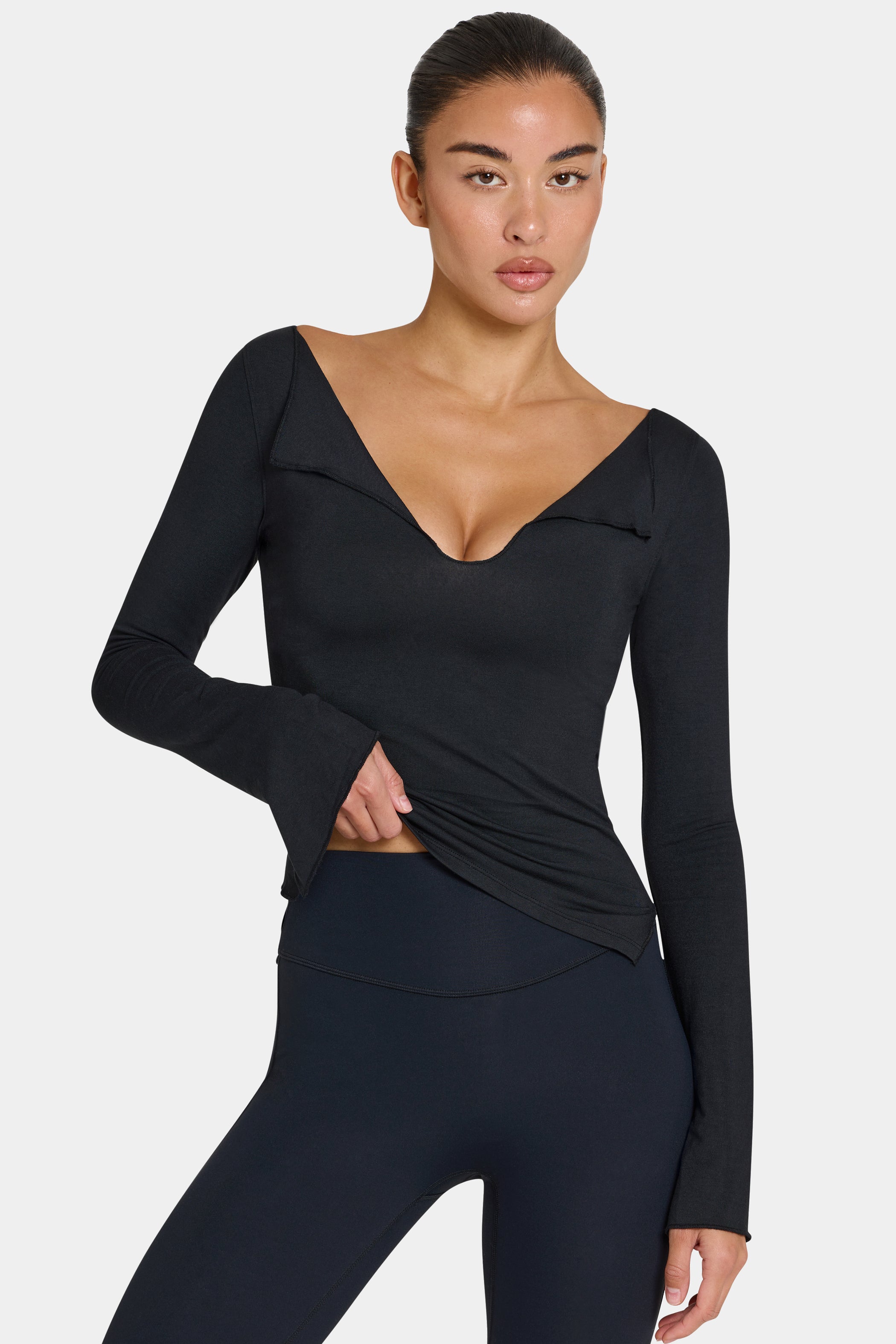 ButterCloud™ Long-Sleeve Top in Black