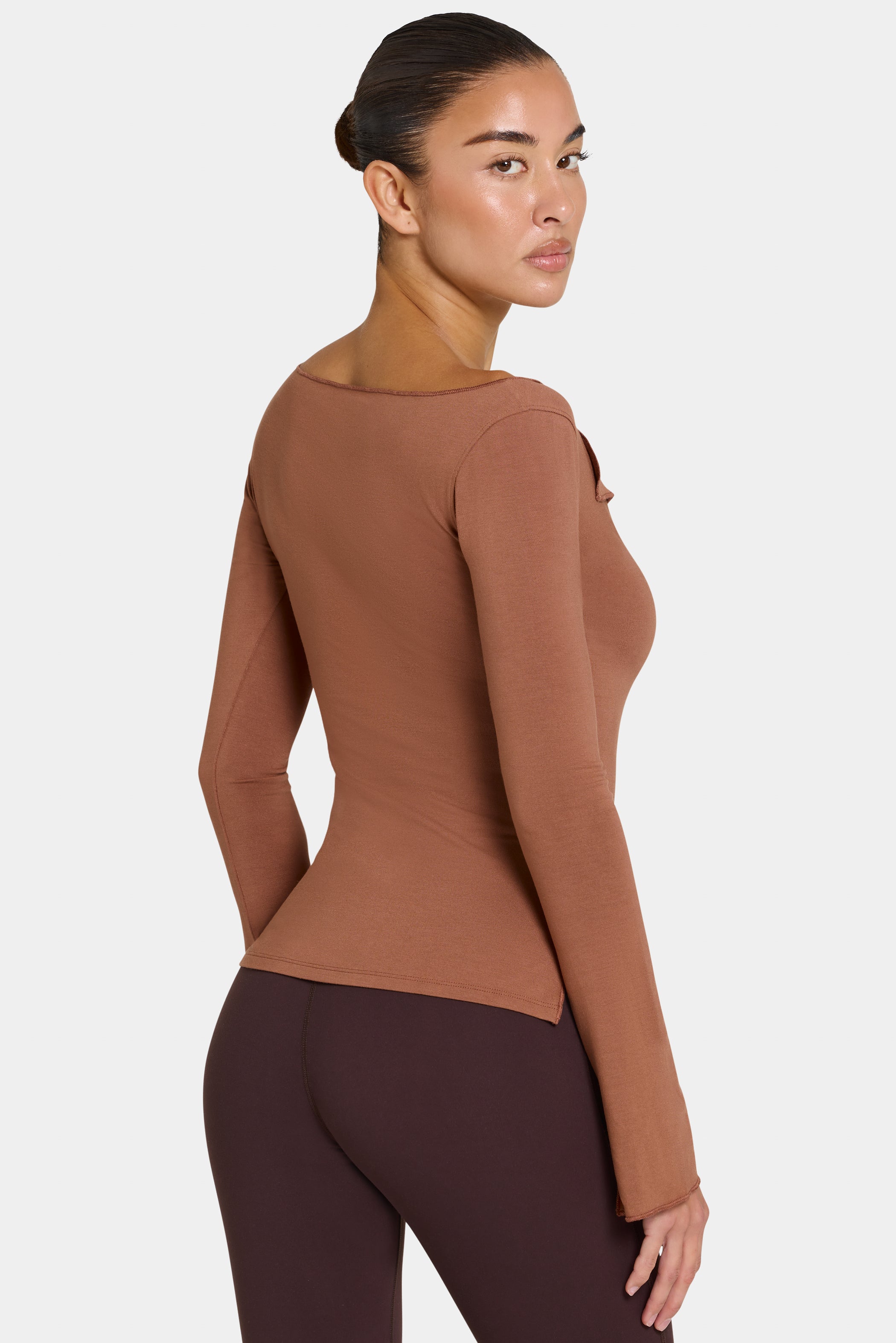 ButterCloud™ Long-Sleeve Top in Cocoa - 2