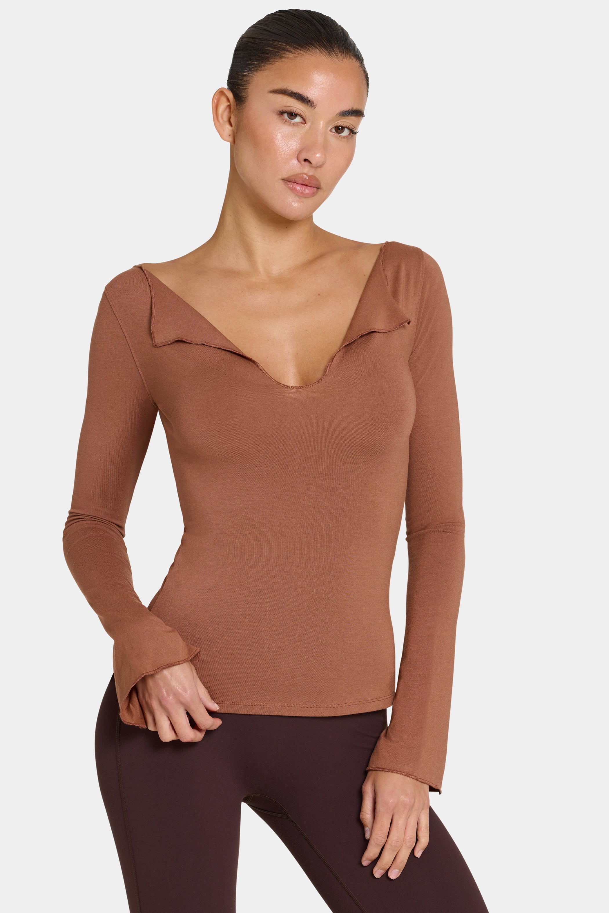 ButterCloud™ Long-Sleeve Top in Cocoa