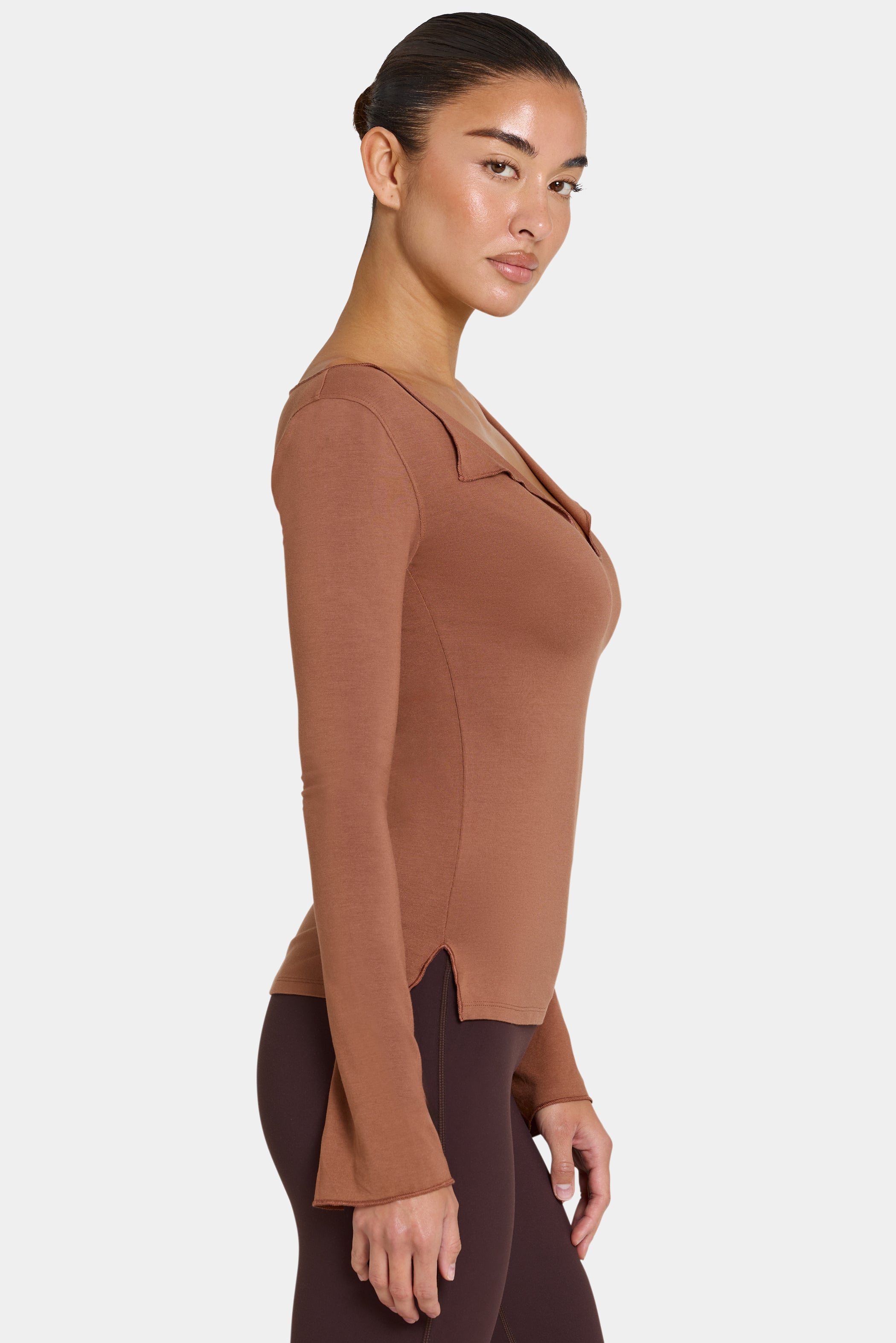 ButterCloud™ Long-Sleeve Top in Cocoa