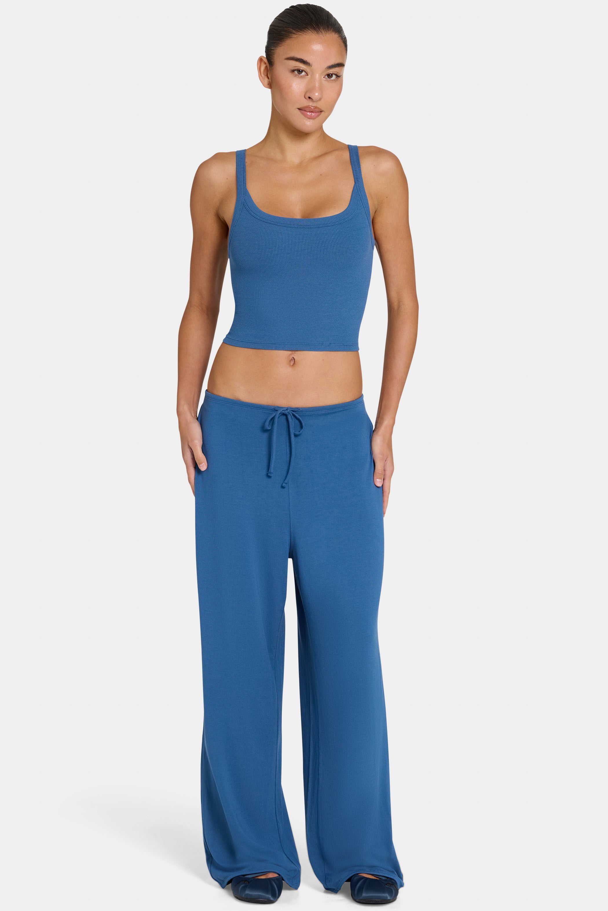 ButterCloud™ Tie-Waist Wide-Leg Trousers in Marine - 1