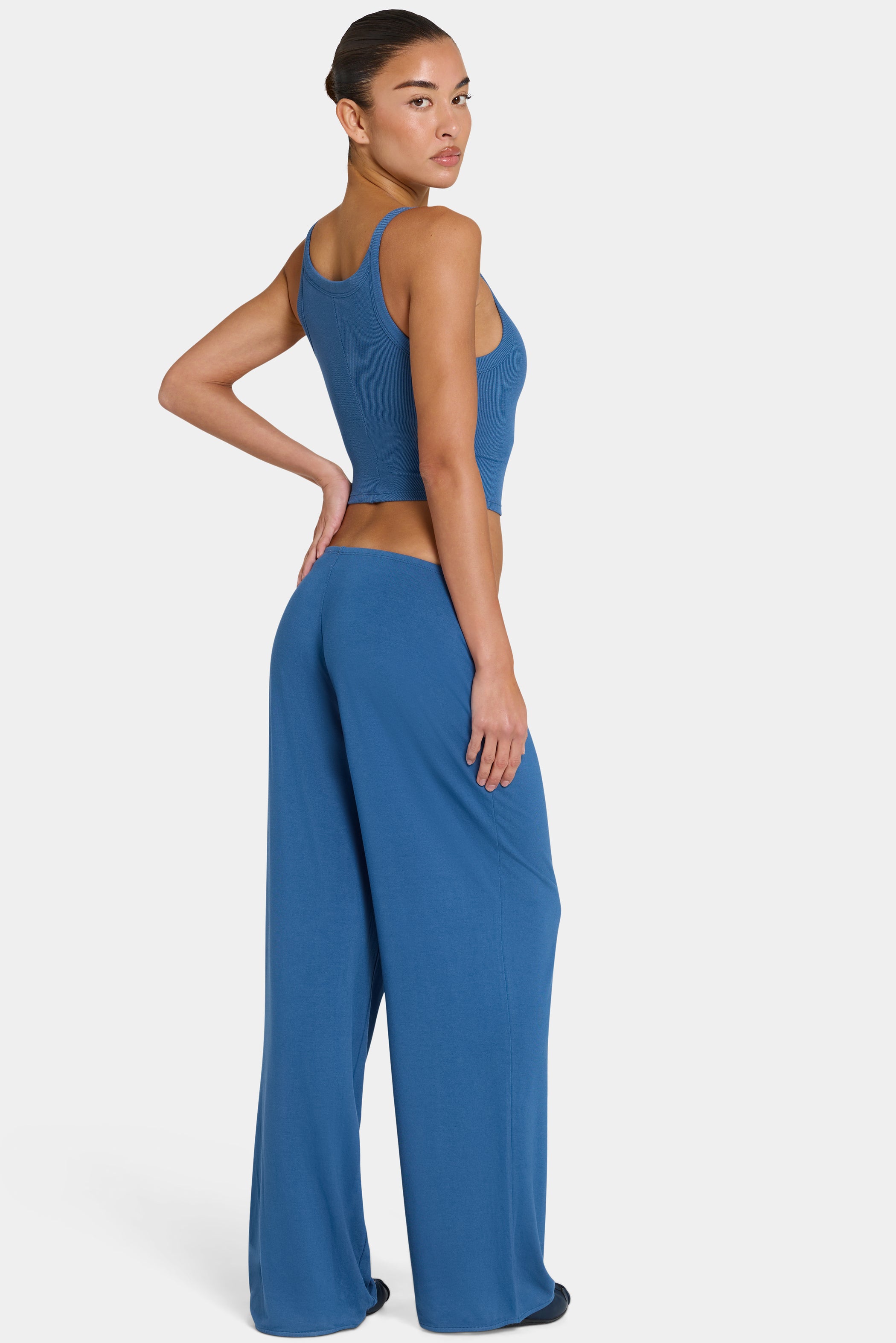 ButterCloud™ Tie-Waist Wide-Leg Trousers in Marine - 2