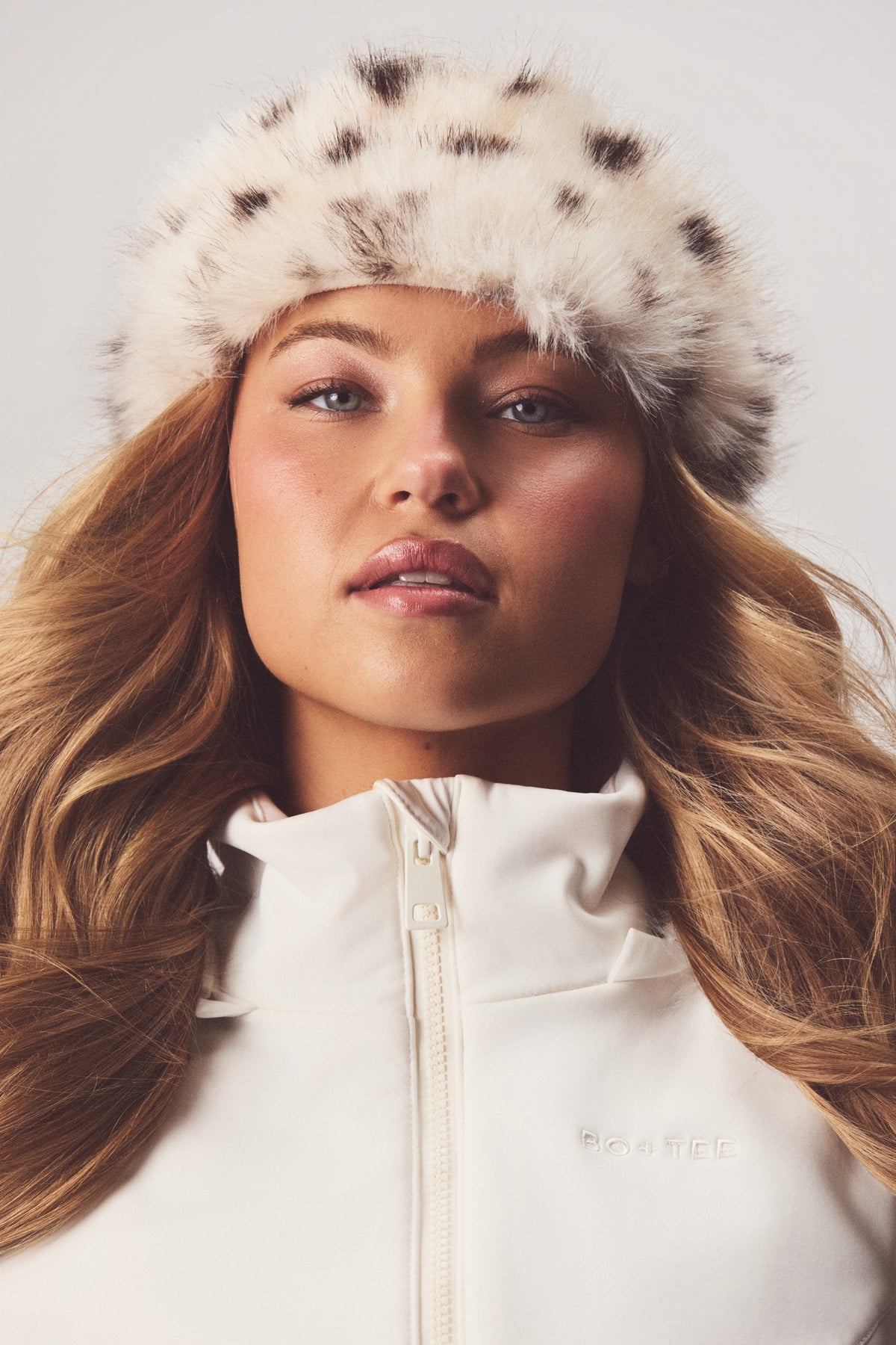 Faux Fur Headband in Snow Leopard - 1
