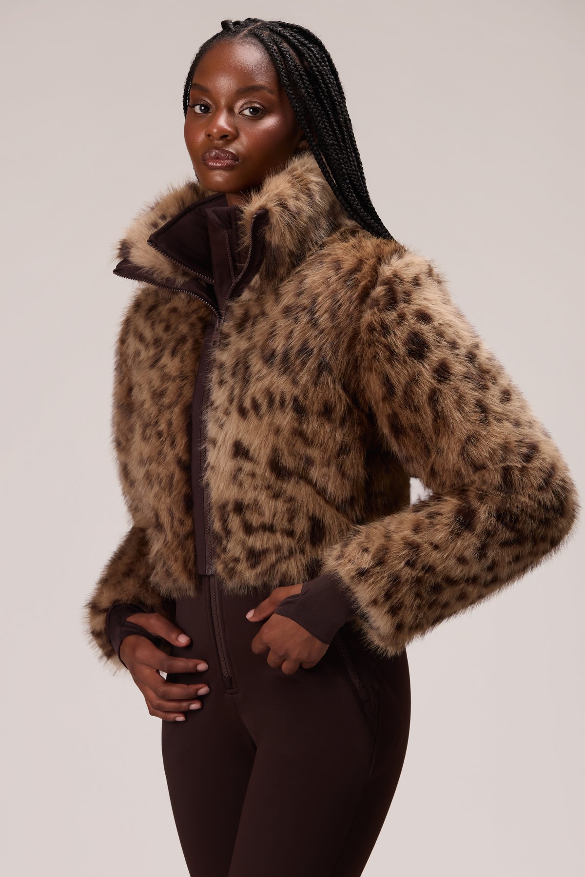 Faux Fur Ski Suit in Hot Cocoa - 2