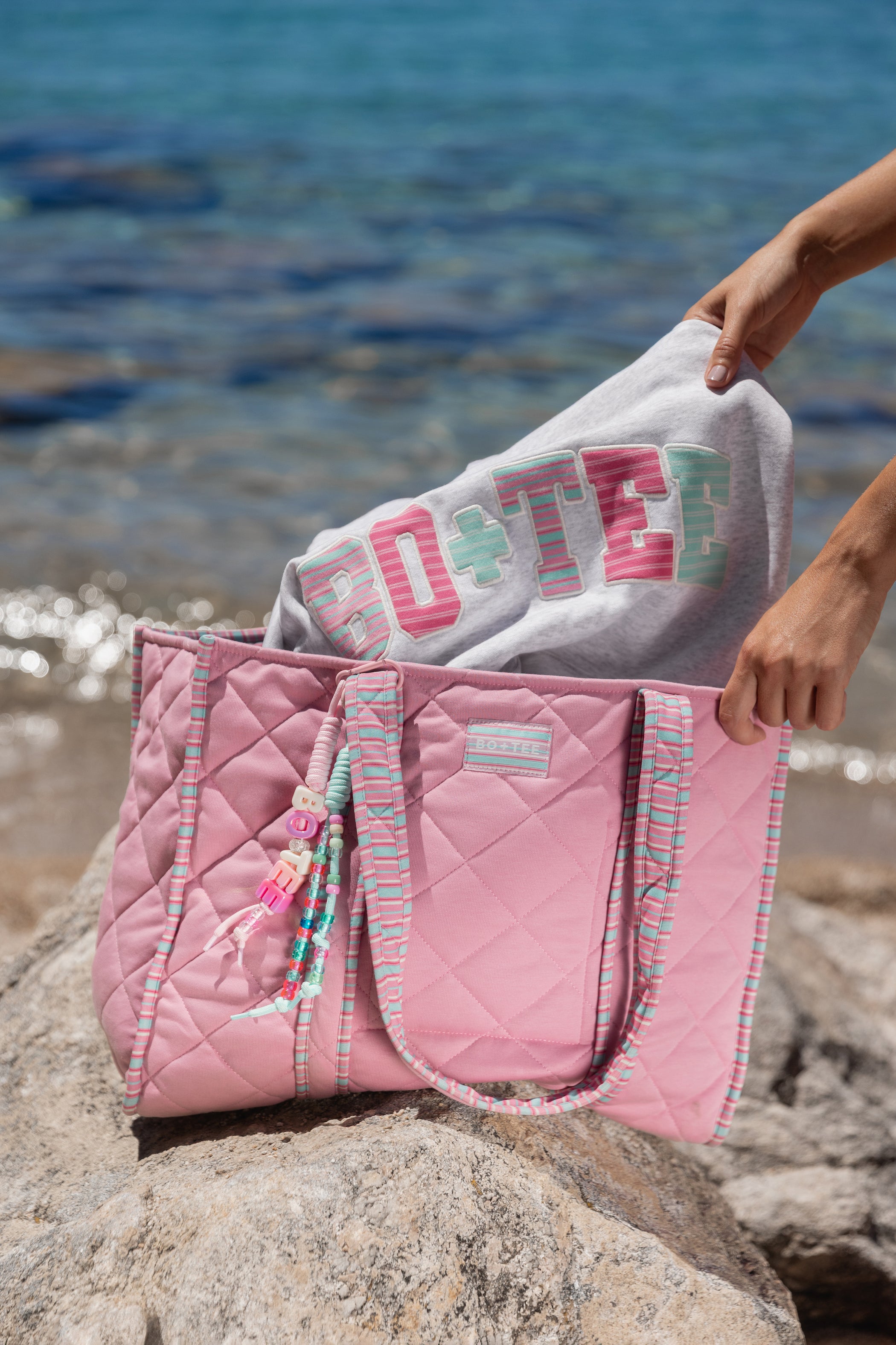 Jersey Tote Bag in Sweet Pink