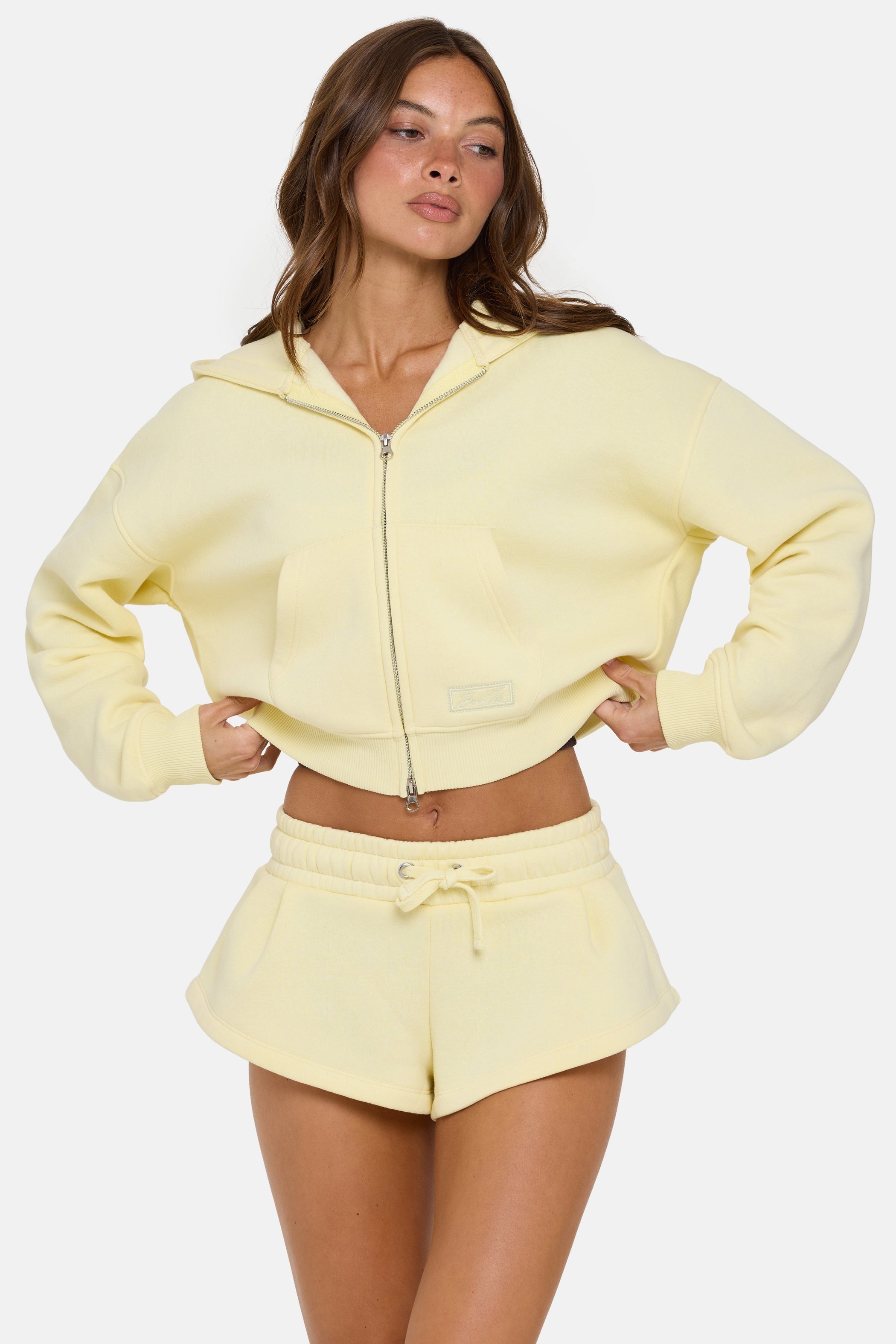 Mid-Rise Mini Shorts in Buttercream