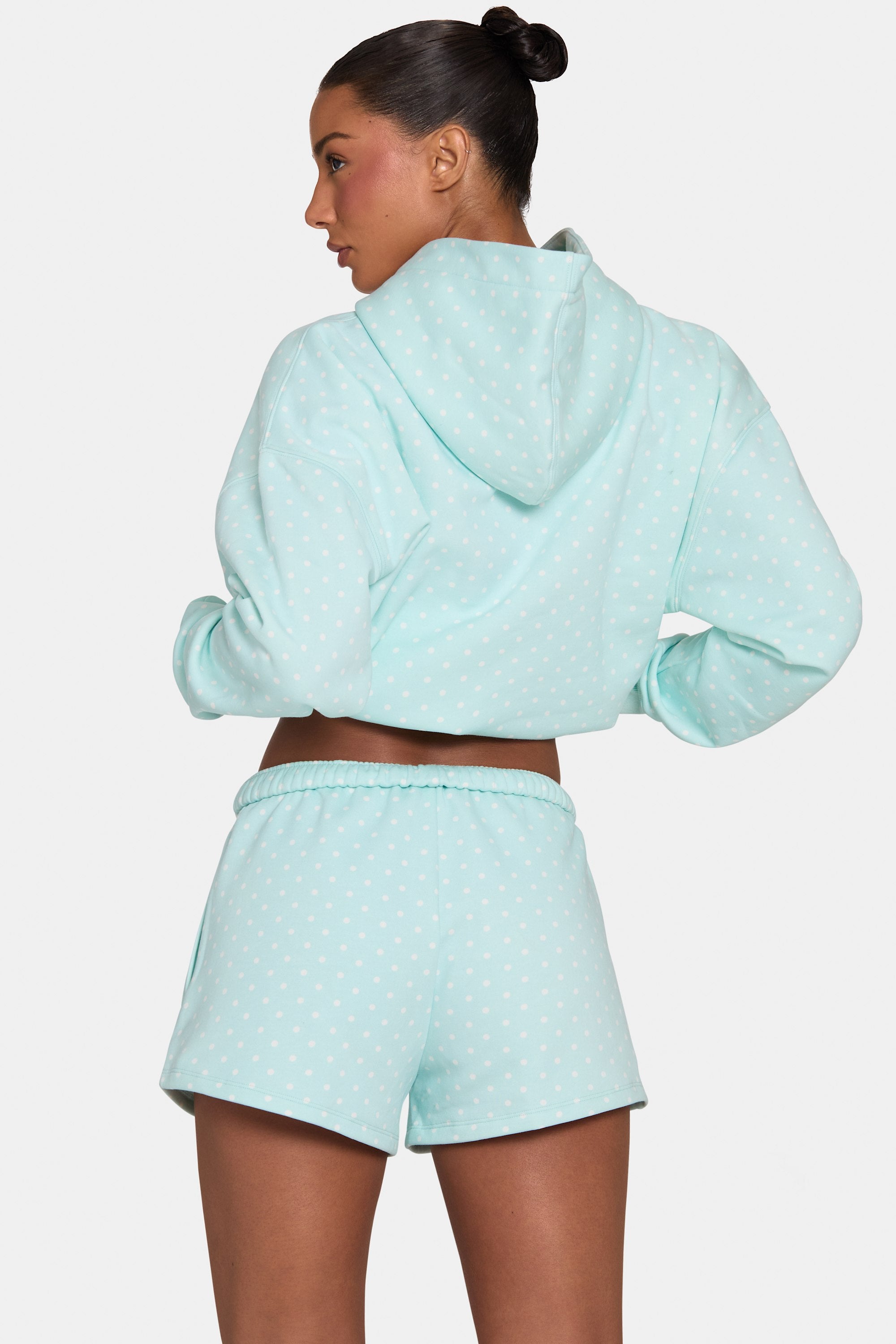 Oversized Applique Hoodie  in Peppermint Polka Dot - 2