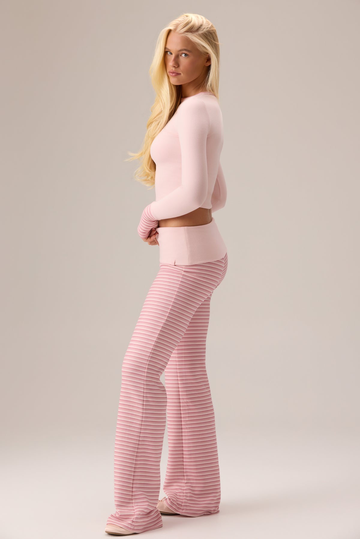 Plush Jersey Long-Sleeve Top in Ballet