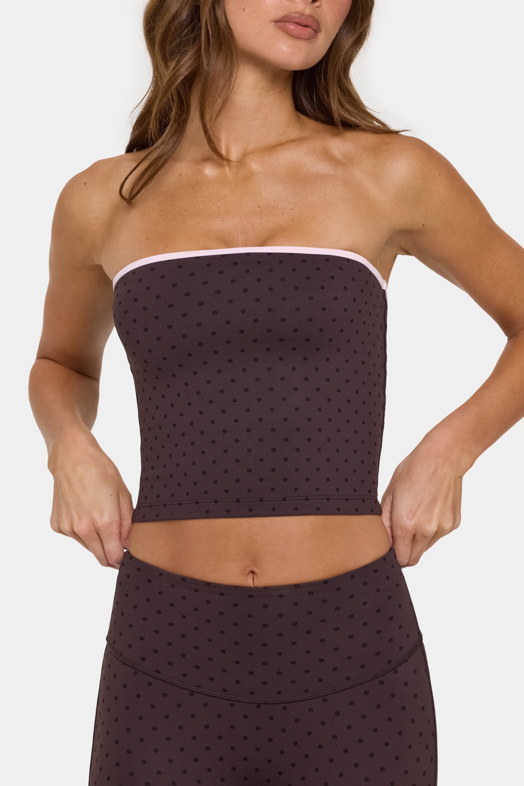Soft Active Bandeau Top in Choc Chip - 2