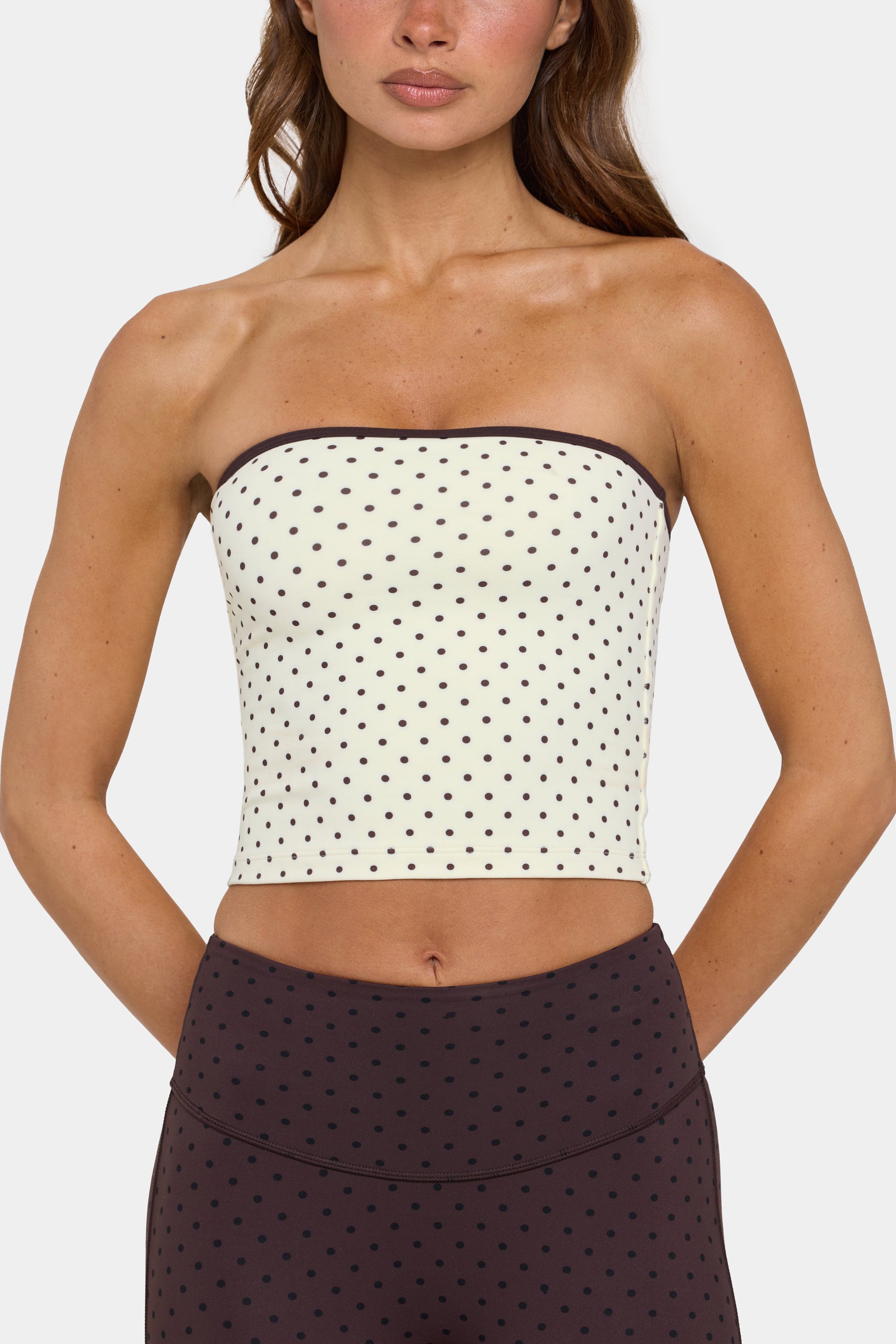 Soft Active Bandeau Top in Cookie Butter - 2