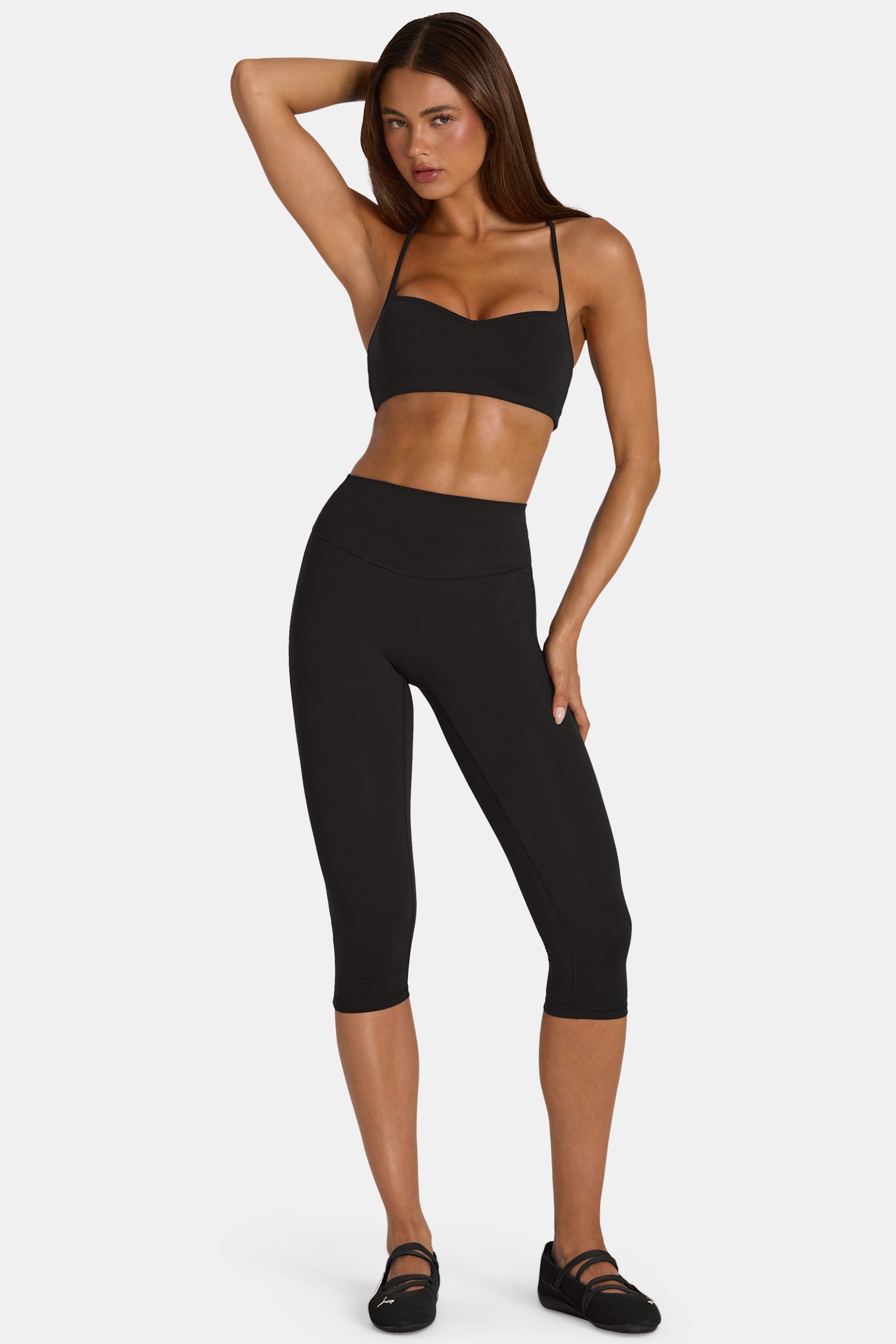 Soft Active Capri Leggings in Black - 1