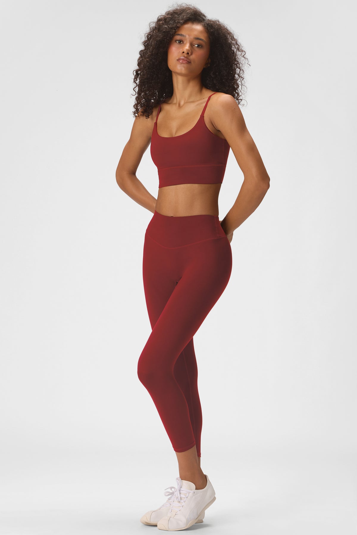 Soft Active High-Impact Sports Bra in Dark Cherry