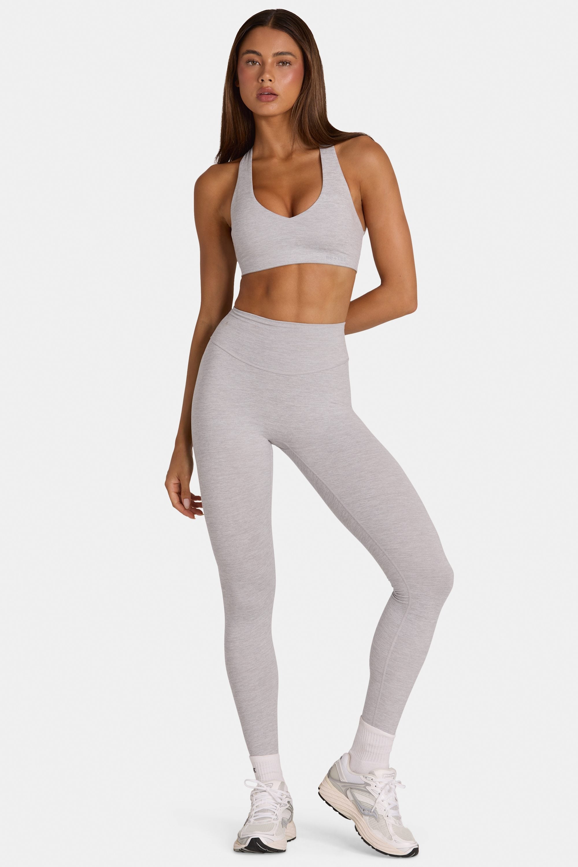 Soft Active Full-Length Leggings in Grey Marl - 1
