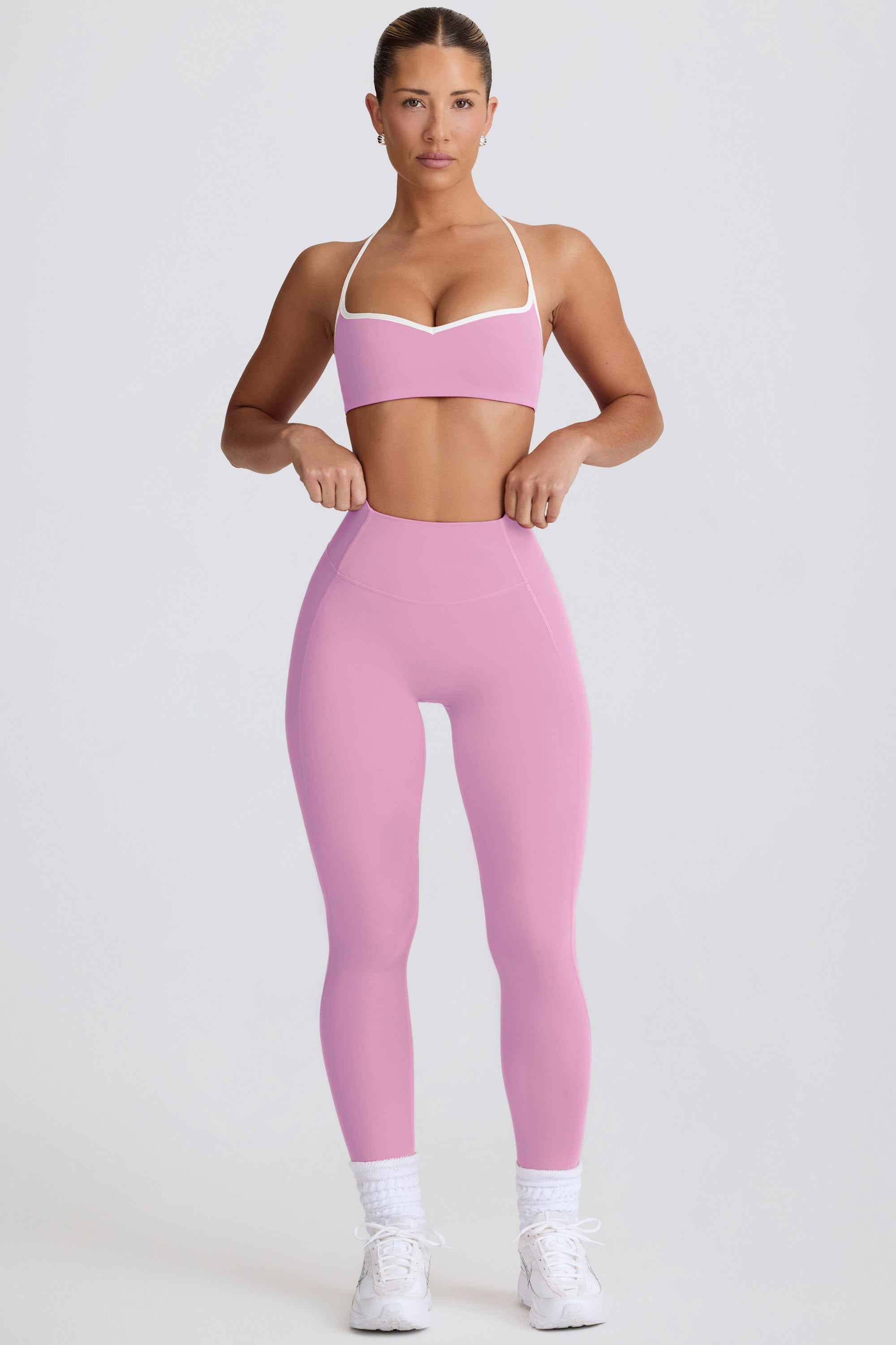 Soft Active Mid-Rise Leggings in Sweet Pink