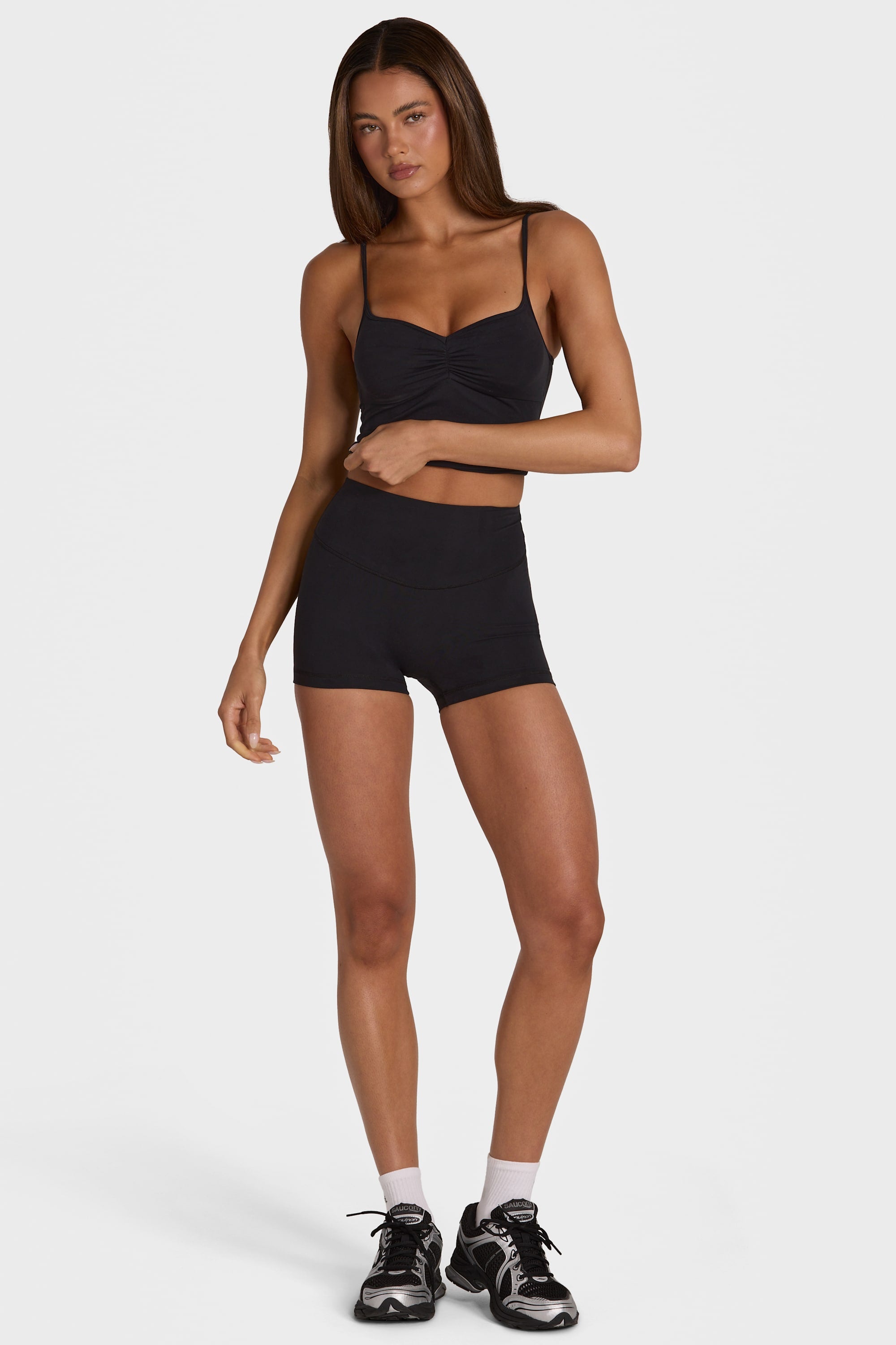 Soft Active Mini Shorts in Black - 1