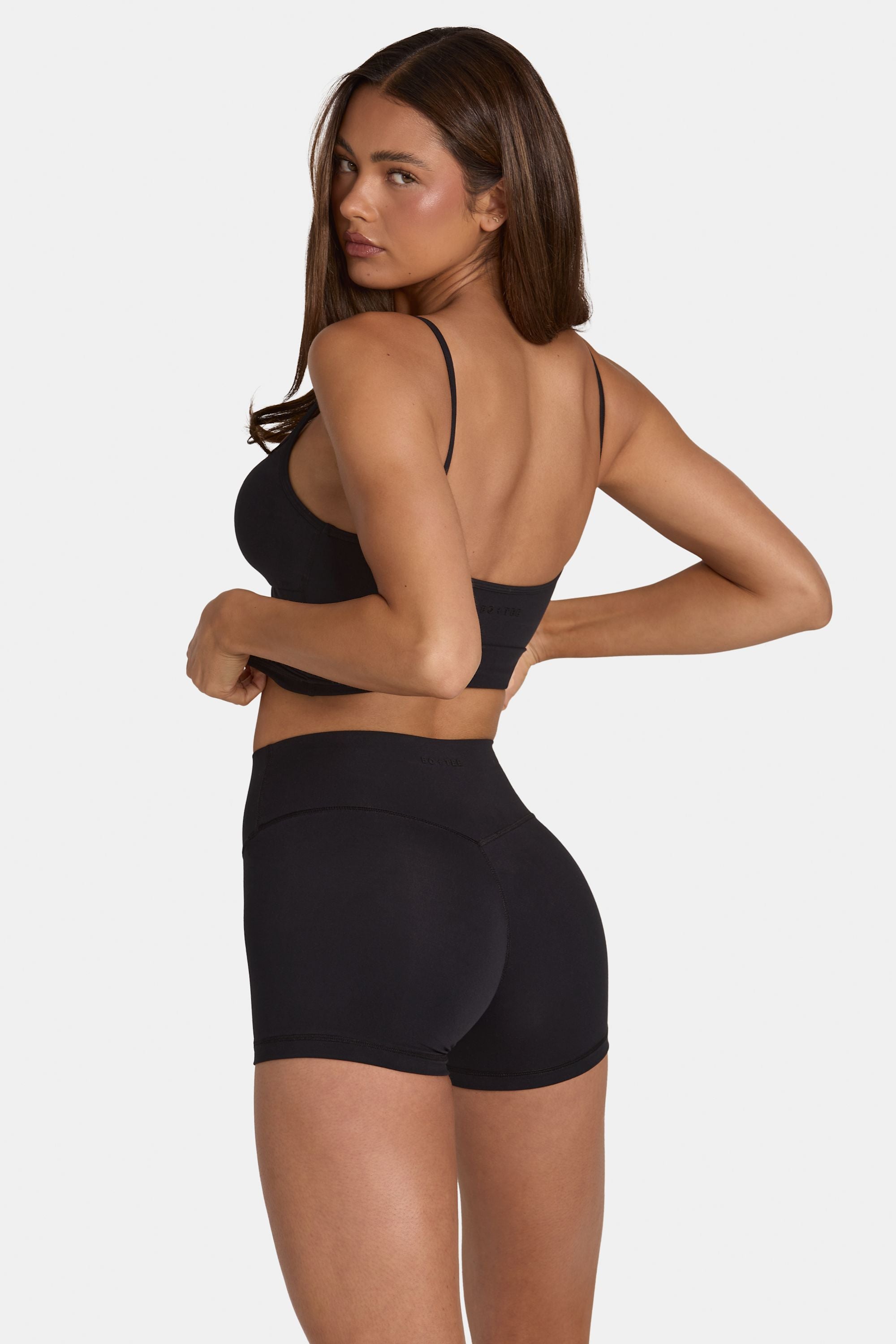 Soft Active Mini Shorts in Black - 2