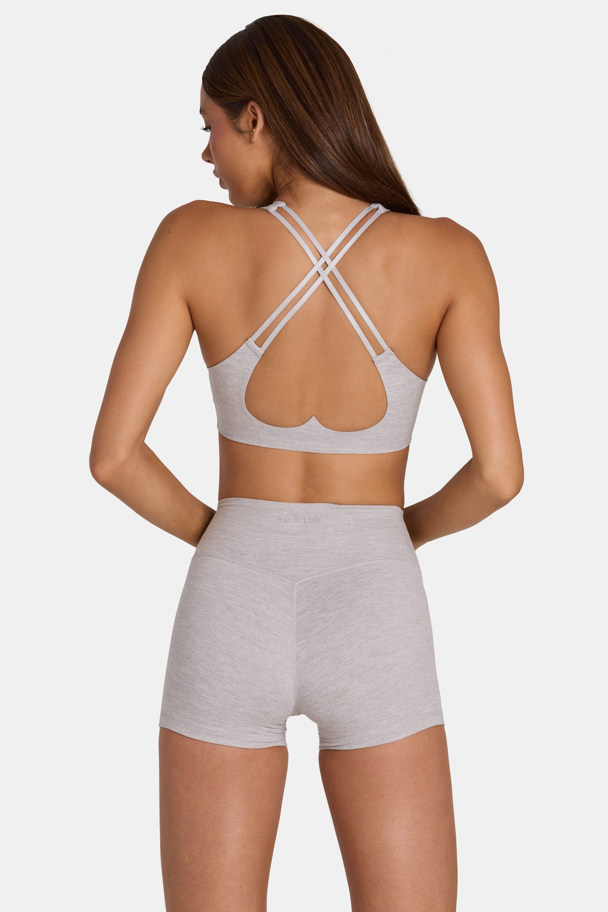 Soft Active Mini Shorts in Grey Marl - 2