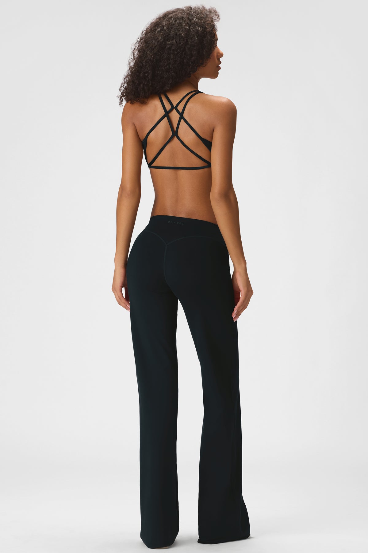 Soft Active Wide-Leg Trousers in Black